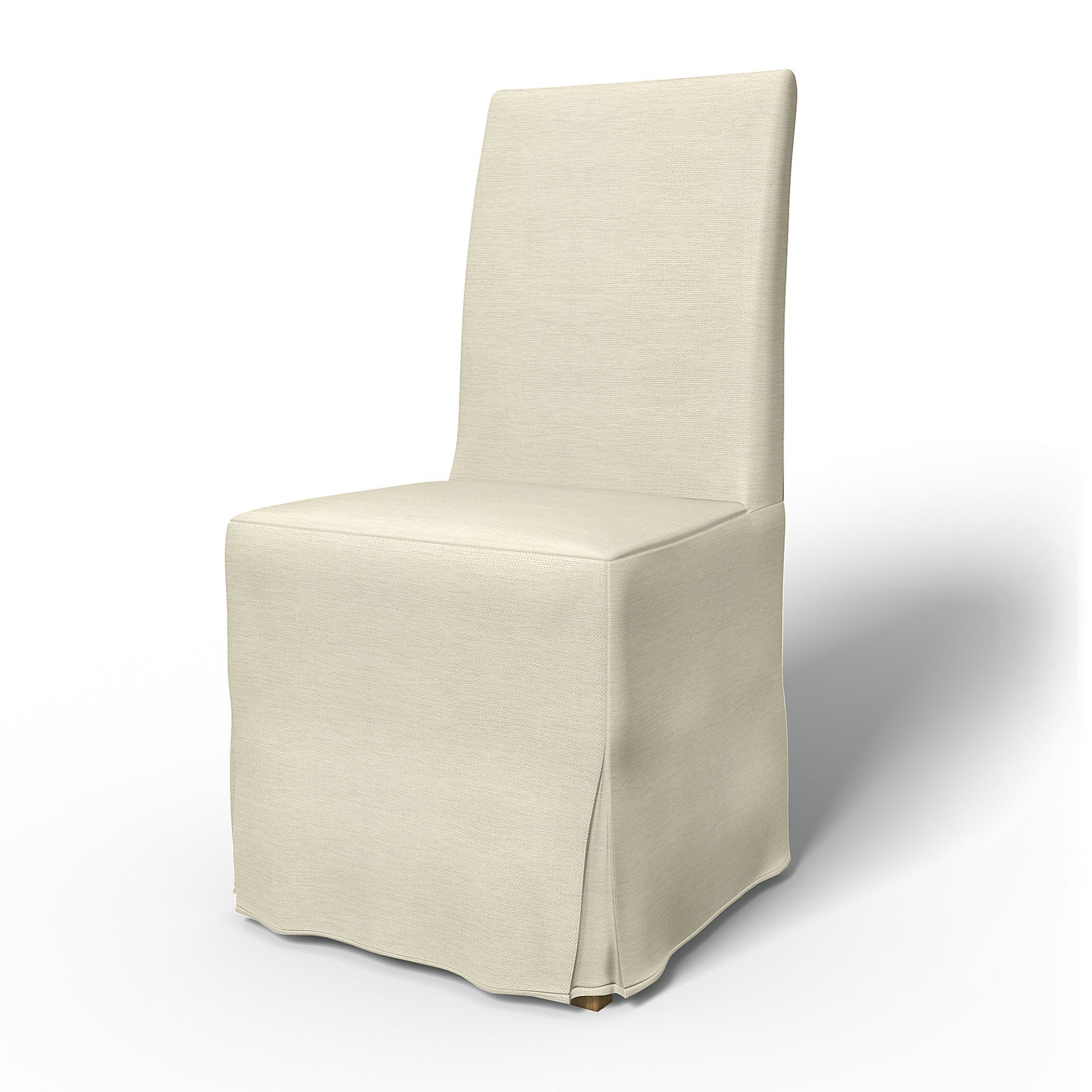 IKEA - Henriksdal Dining Chair Cover Long Skirt with Box Pleat (Standard model), Sand Beige, Cotton 