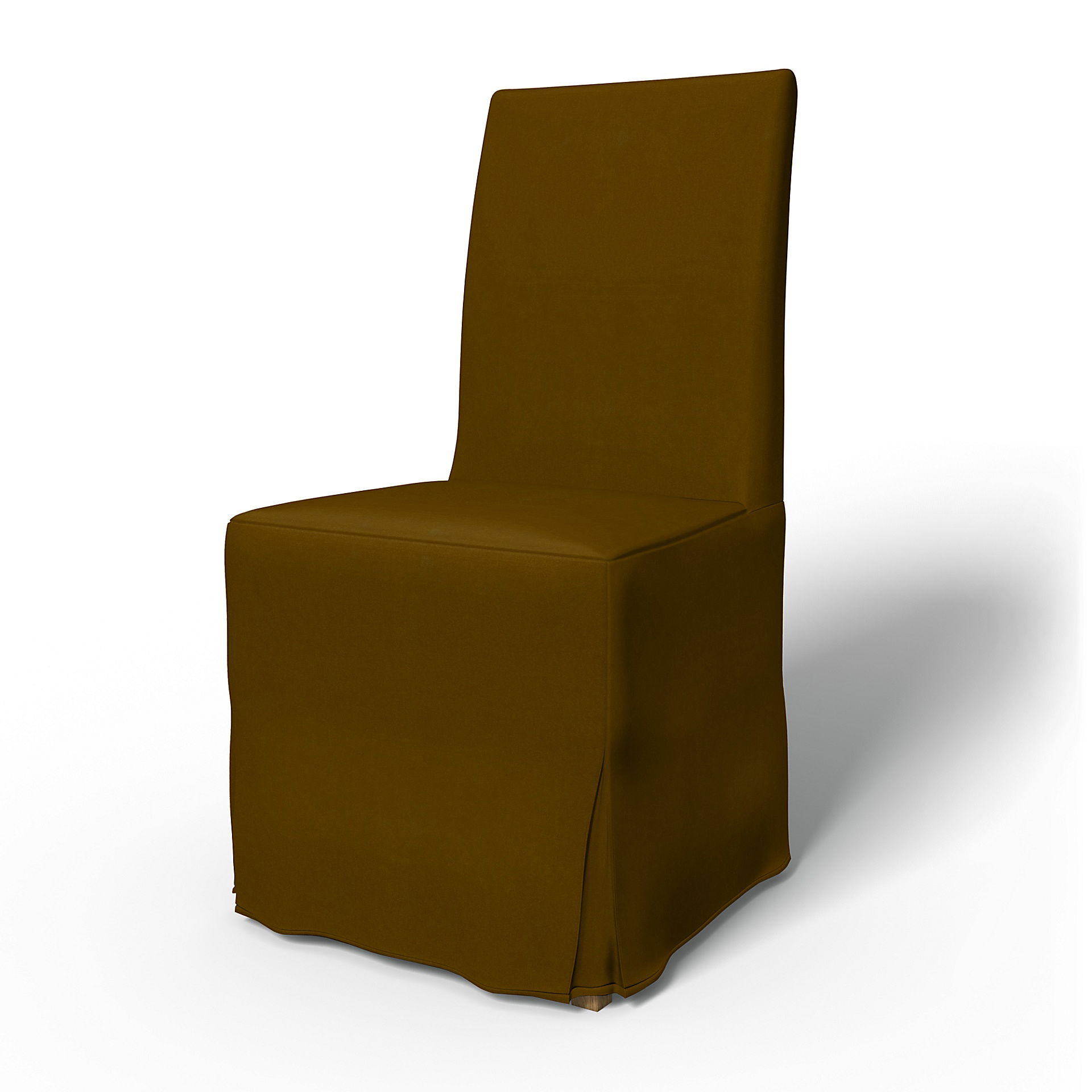 IKEA - Funda para silla de comedor Henriksdal Faldón largo con plisas (estándar), Turmeric, Terciopelo - Bemz