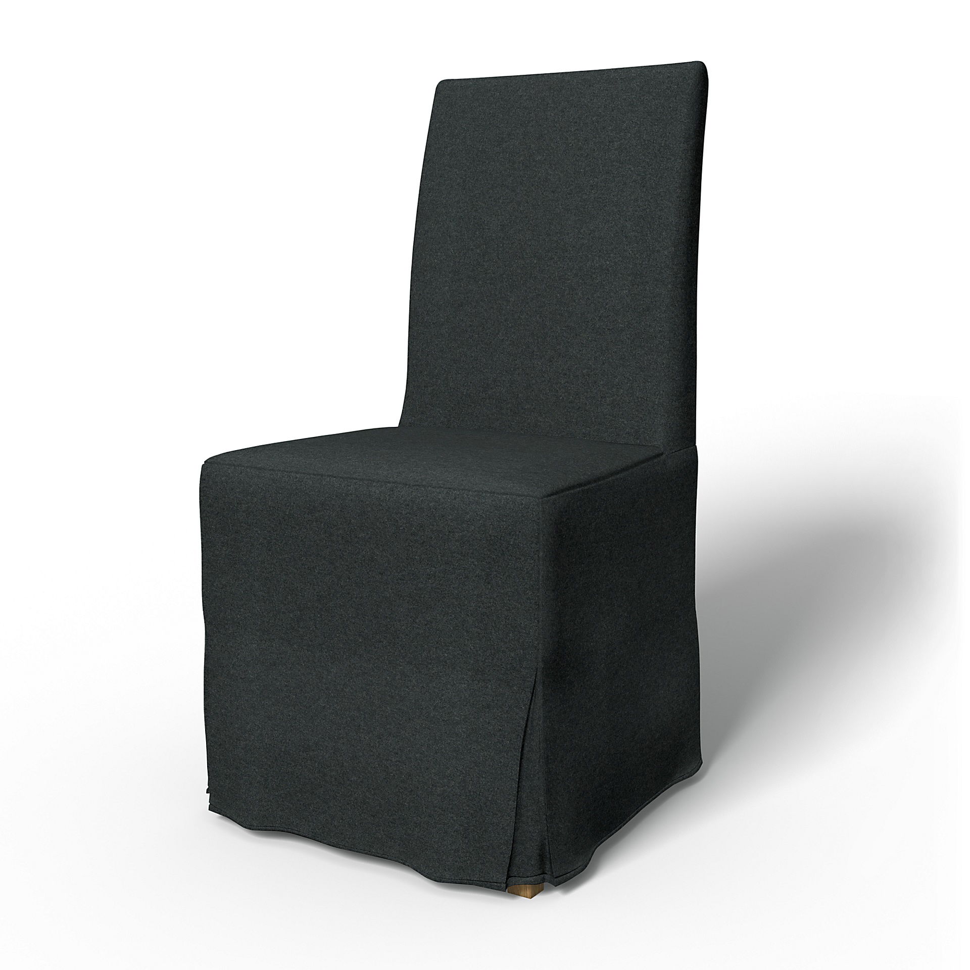 IKEA - Henriksdal Dining Chair Cover Long Skirt with Box Pleat (Standard model), Stone, Wool - Bemz