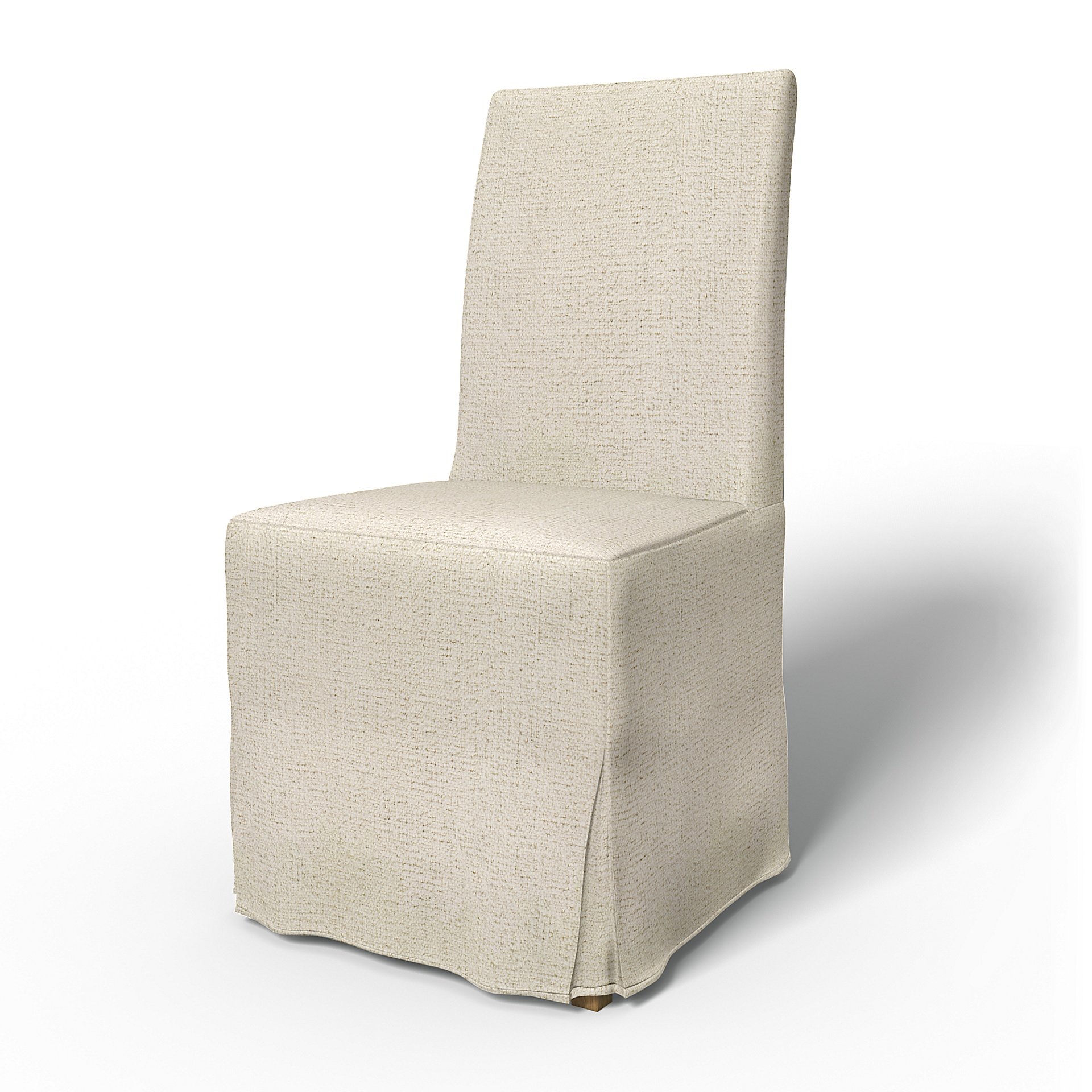 IKEA - Henriksdal Dining Chair Cover Long Skirt with Box Pleat (Standard model), Ecru, Boucle & Text