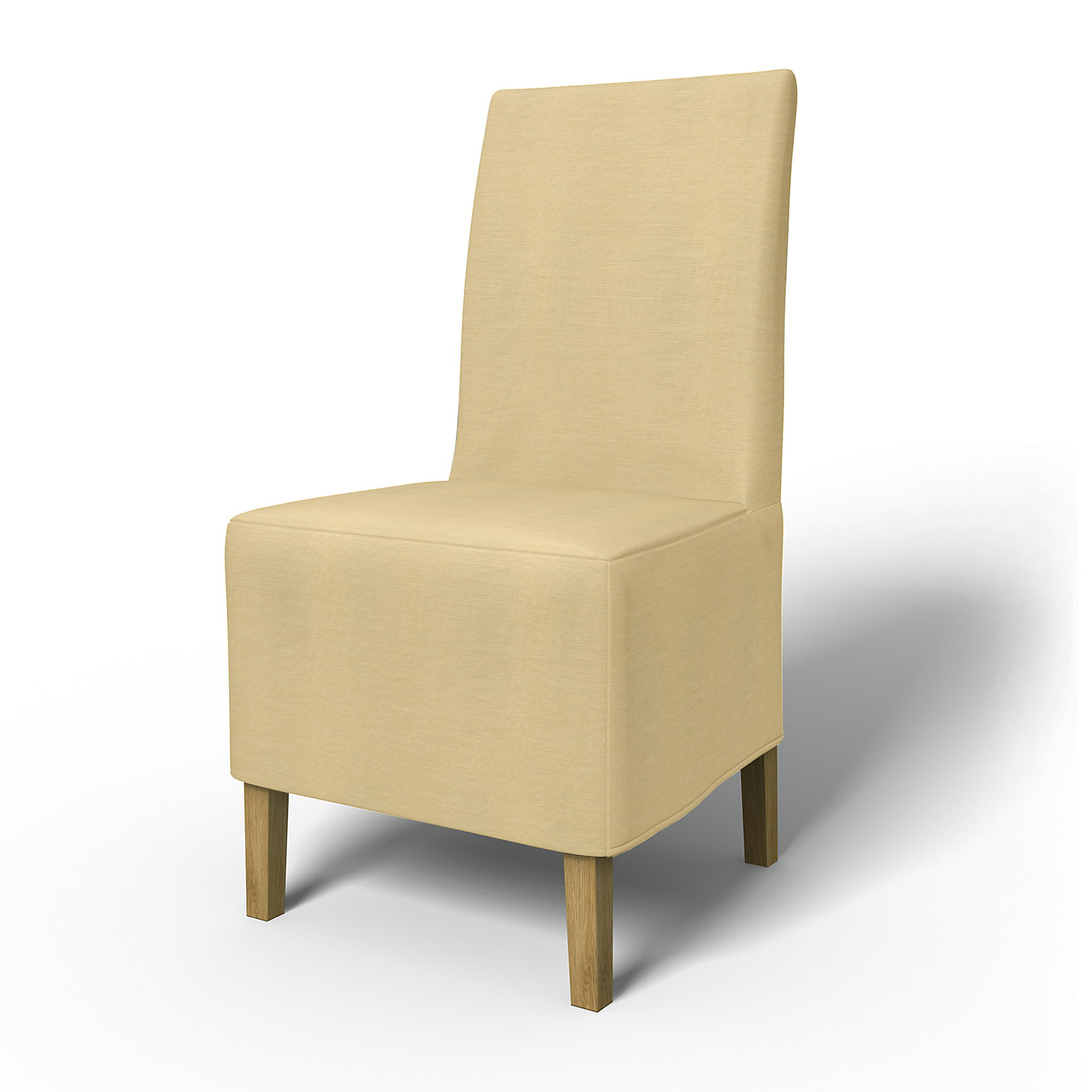 IKEA - Henriksdal Dining Chair Cover Medium skirt (Standard model), Soft Yellow, Linen - Bemz