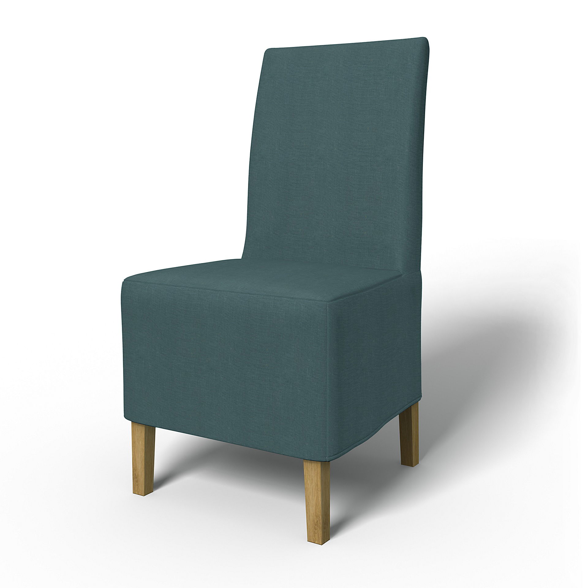 IKEA - Henriksdal Dining Chair Cover Medium skirt (Standard model), Slate Blue, Linen - Bemz