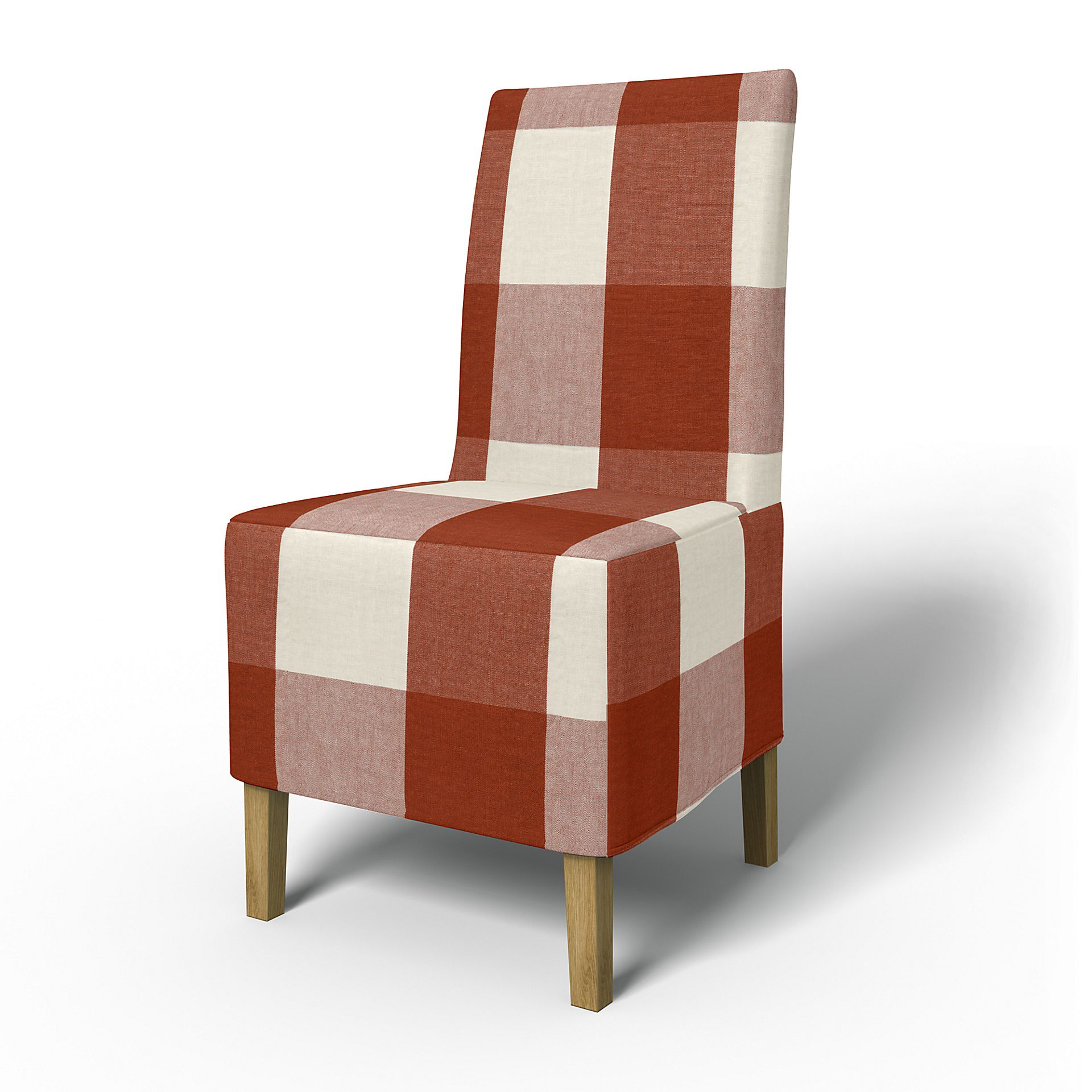 IKEA - Henriksdal Dining Chair Cover Medium skirt (Standard model), Terracotta, Linen - Bemz