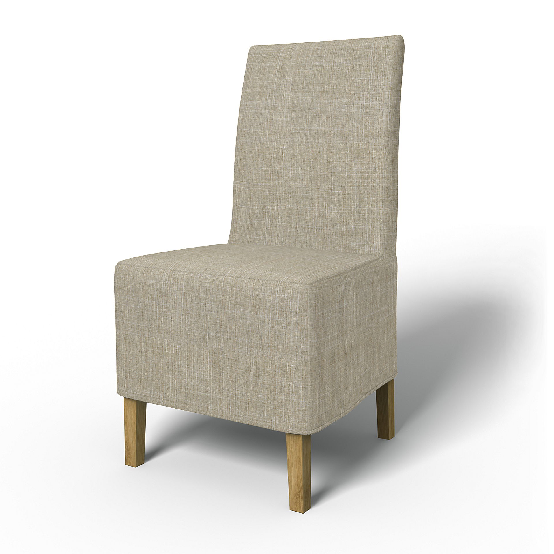 IKEA - Henriksdal Dining Chair Cover Medium skirt (Standard model), Sand Beige, Bouclé & Texture - Bemz