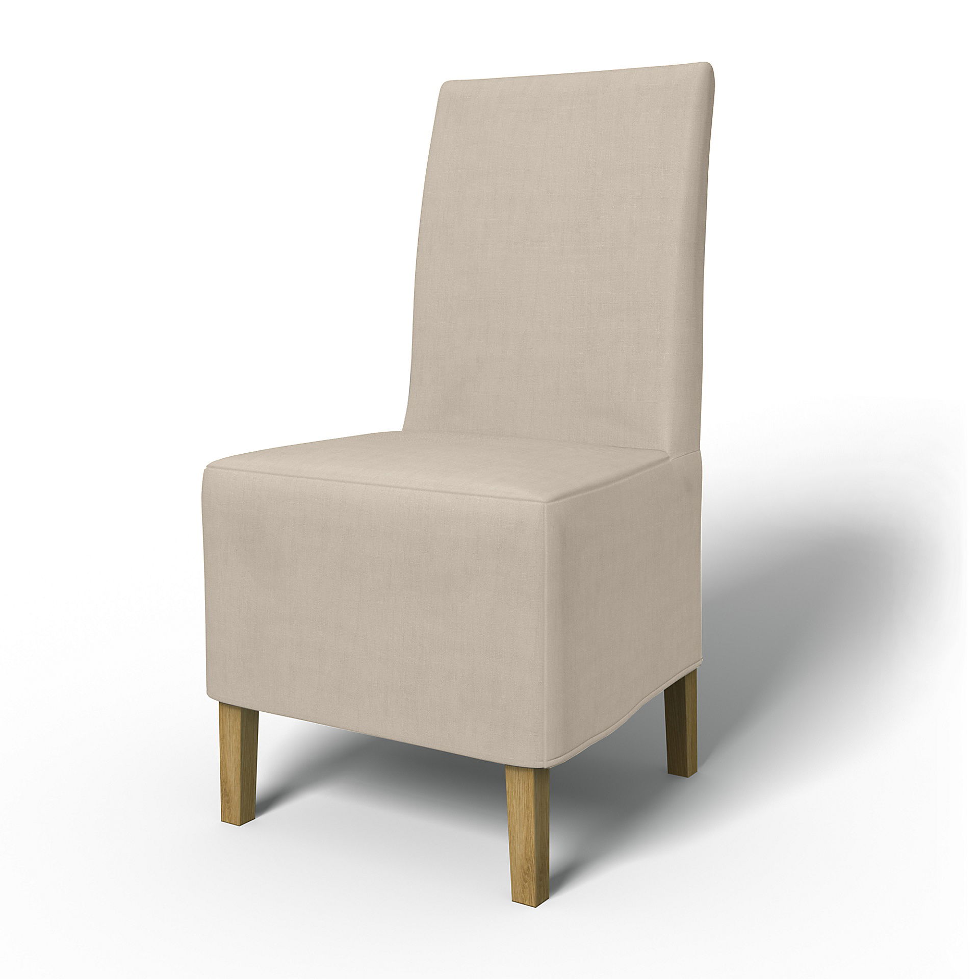 IKEA - Henriksdal Dining Chair Cover Medium skirt (Standard model), Parchment, Linen - Bemz