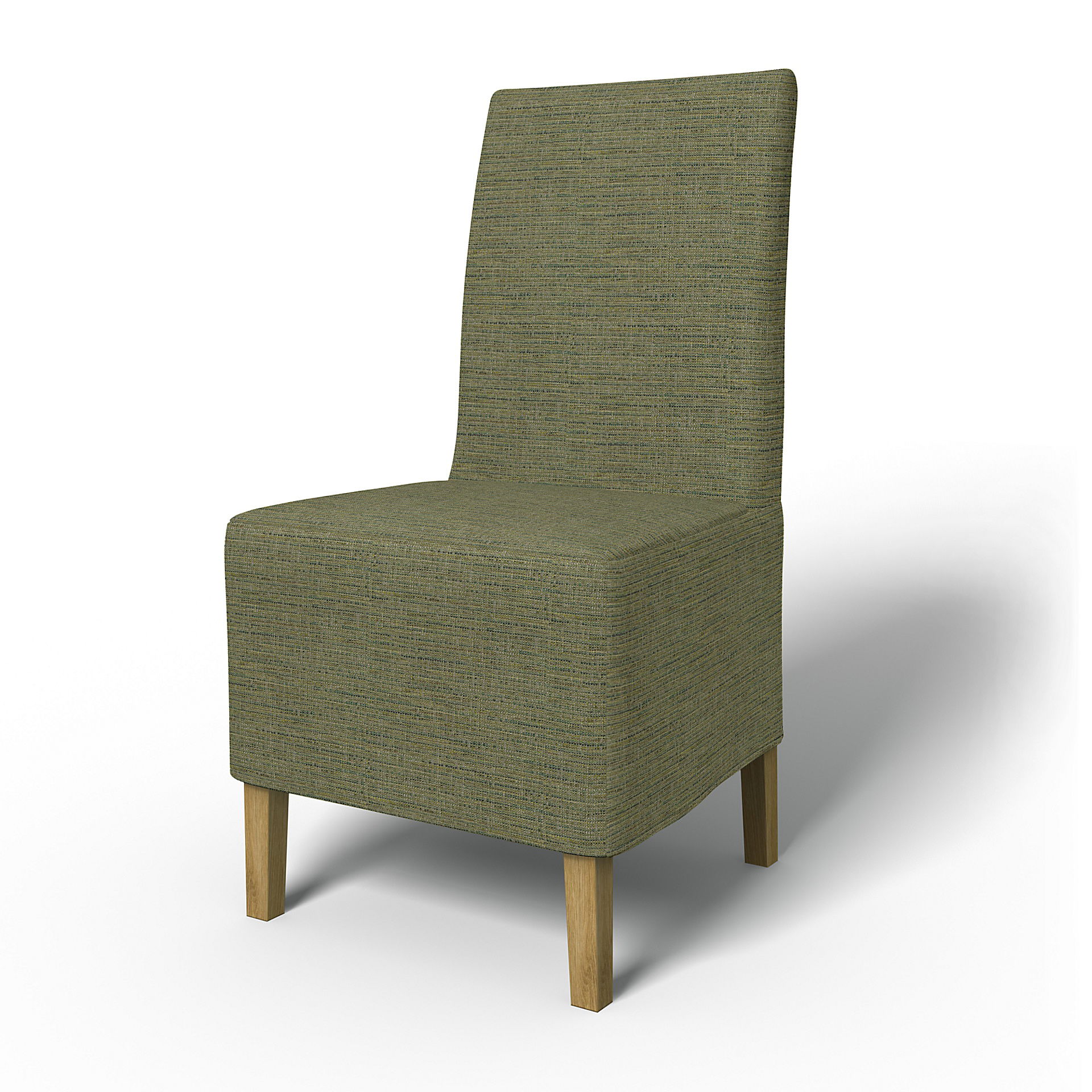 IKEA - Henriksdal Dining Chair Cover Medium skirt (Standard model), Meadow Green, Bouclé & Texture - Bemz