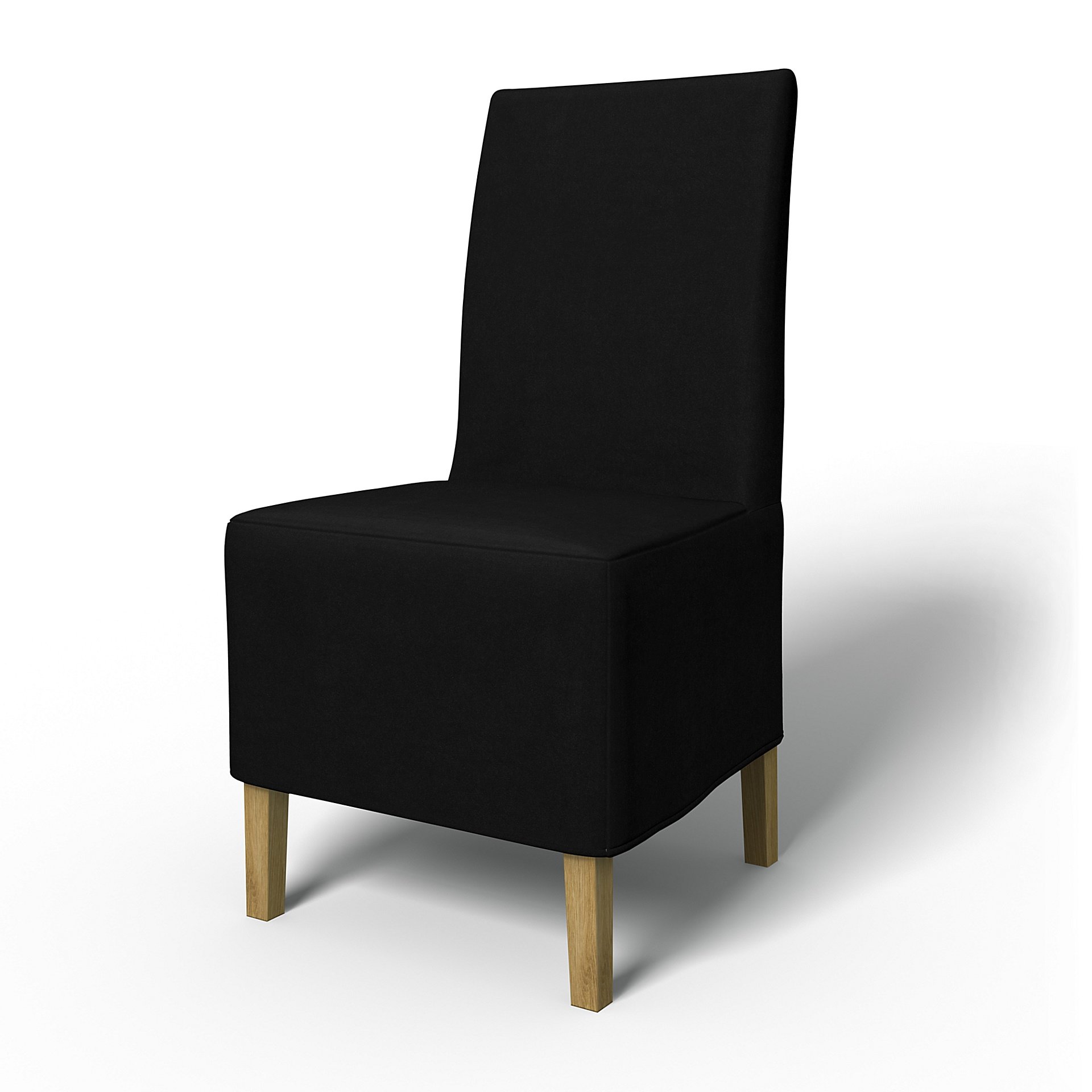 IKEA - Henriksdal Dining Chair Cover Medium skirt (Standard model), Black, Velvet - Bemz