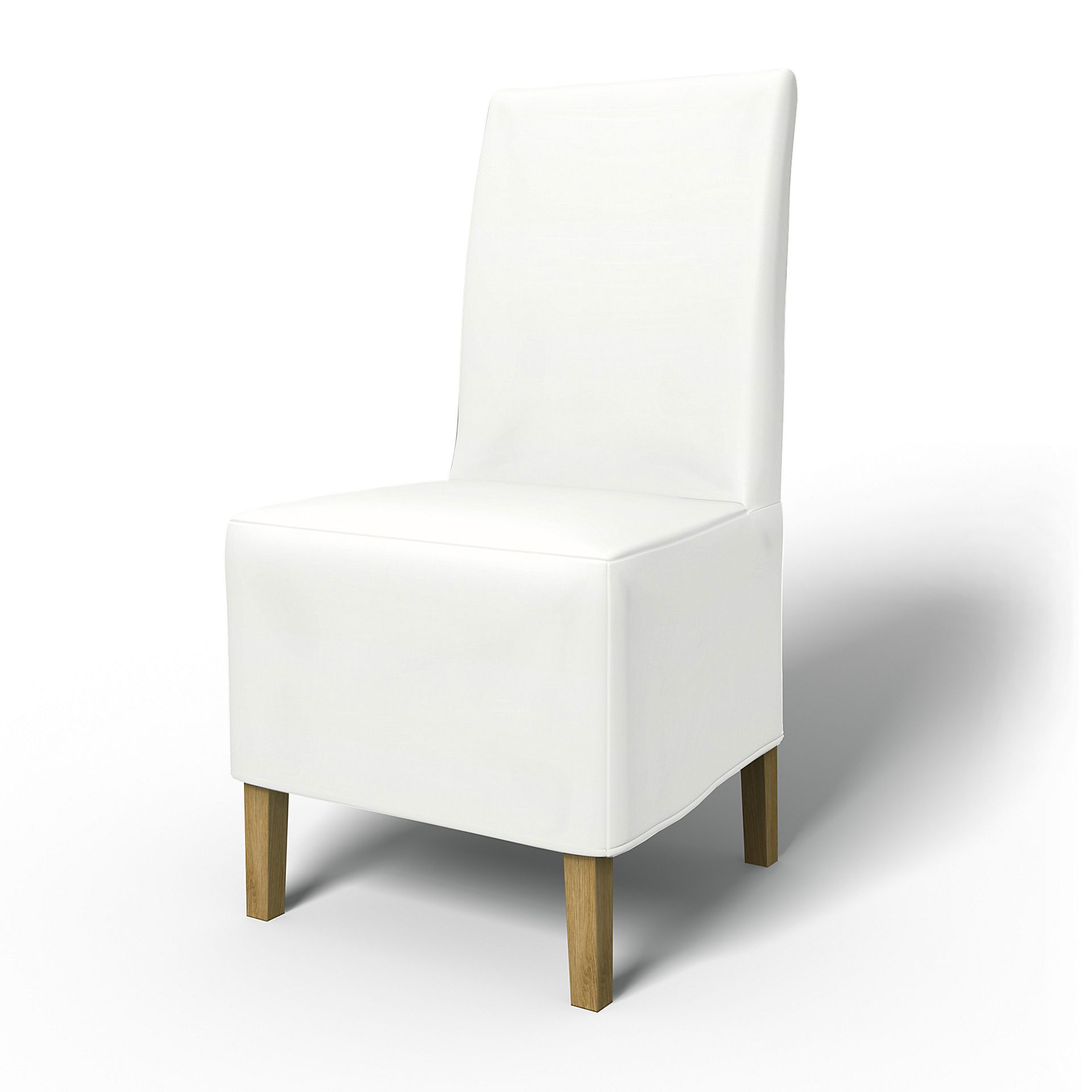 IKEA - Henriksdal Dining Chair Cover Medium skirt (Standard model), Absolute White, Linen - Bemz