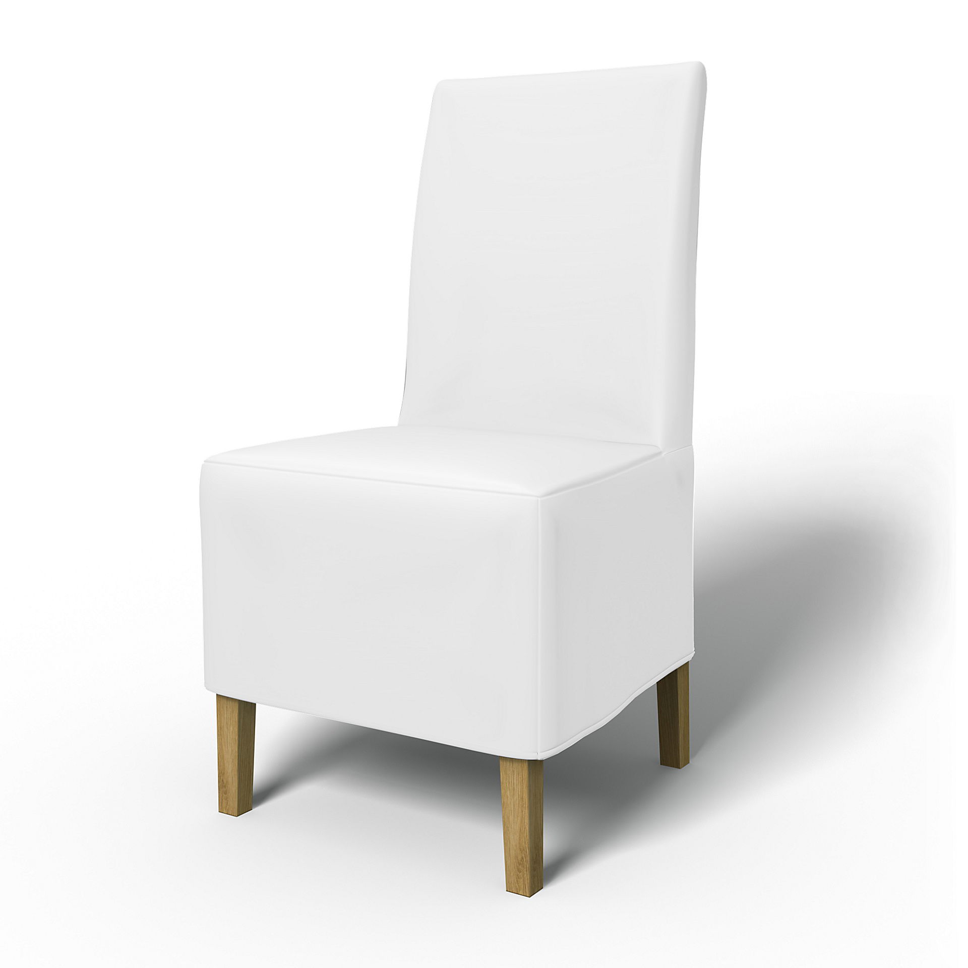 IKEA - Henriksdal Dining Chair Cover Medium skirt (Standard model), Absolute White, Linen - Bemz