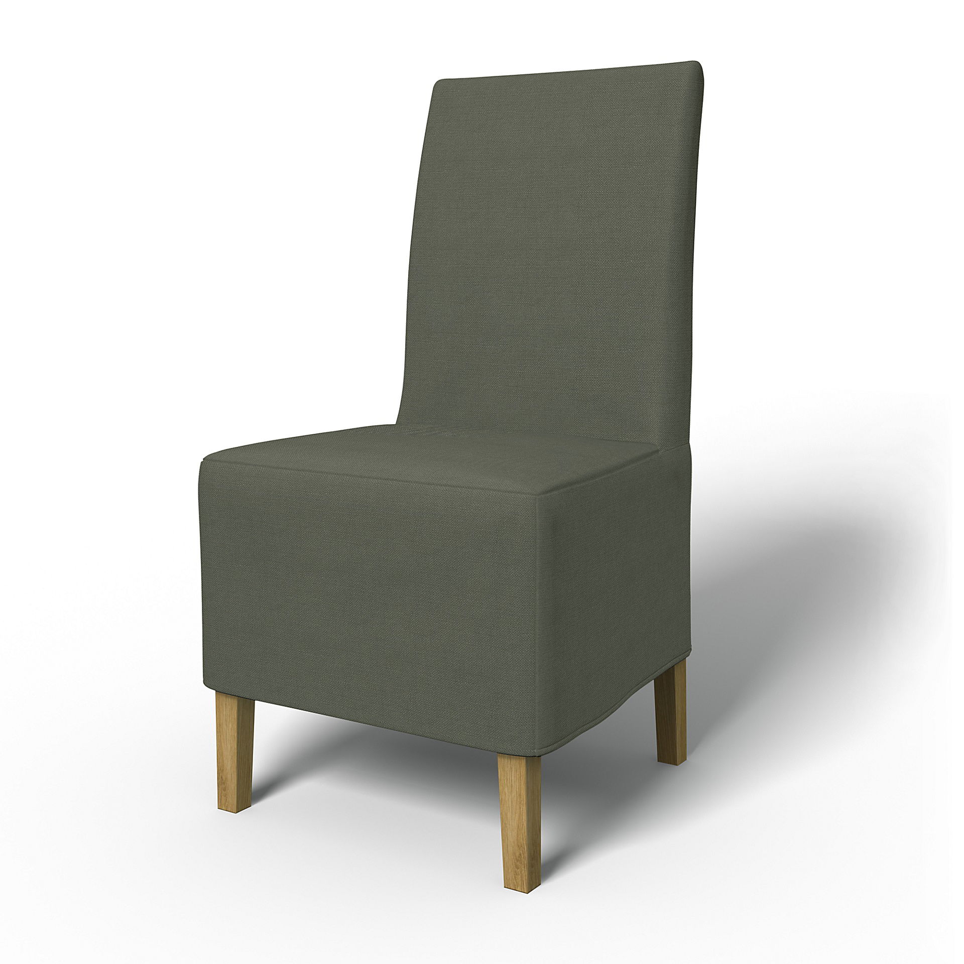 IKEA - Henriksdal Dining Chair Cover Medium skirt (Standard model), Rosemary, Linen - Bemz