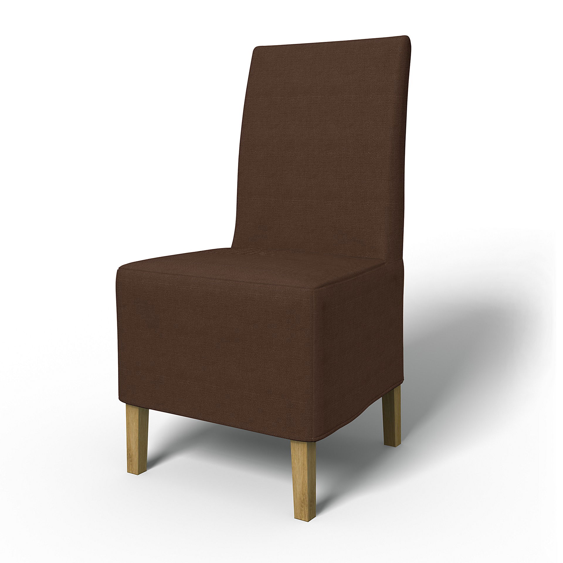 IKEA - Henriksdal Dining Chair Cover Medium skirt (Standard model), Chocolate, Linen - Bemz
