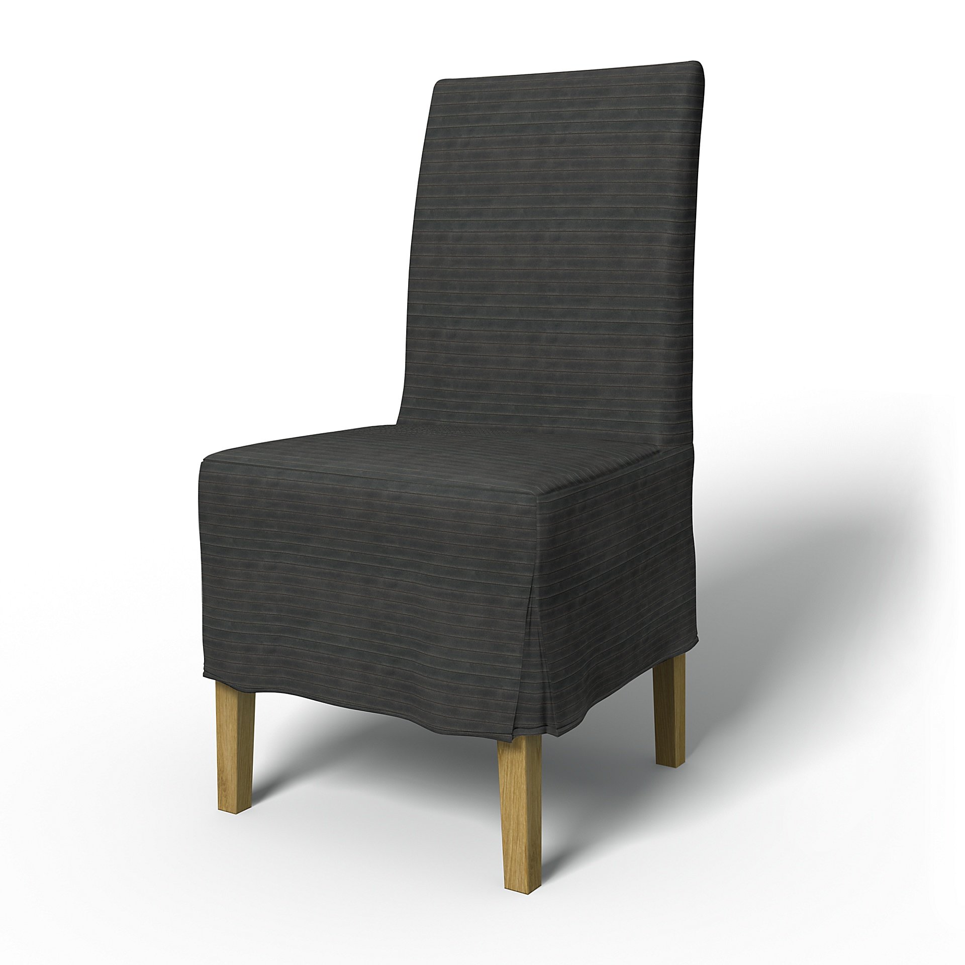 IKEA - Henriksdal Dining Chair Cover Medium skirt with Box Pleat (Standard model), Licorice, Corduro