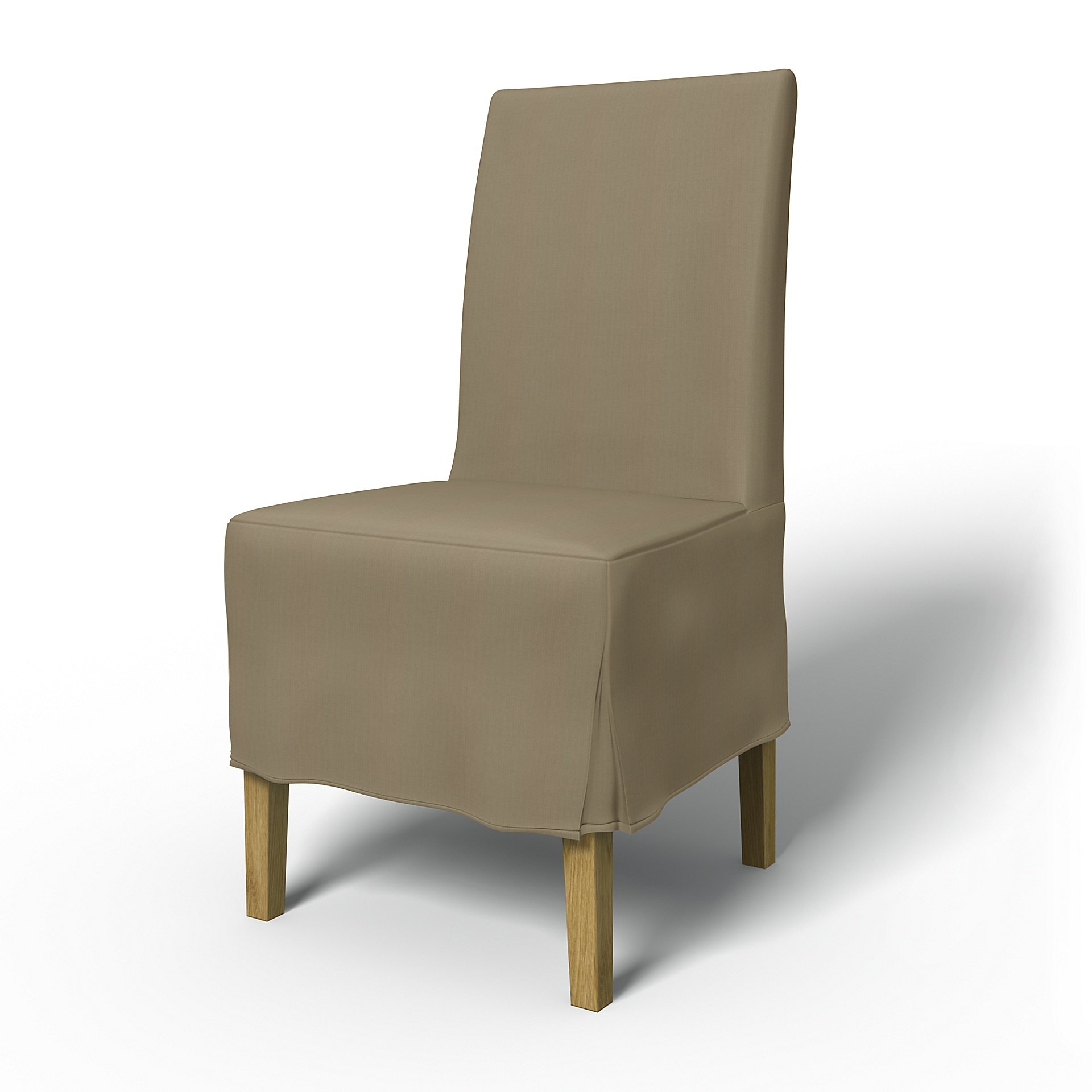 IKEA - Henriksdal Dining Chair Cover Medium skirt with Box Pleat (Standard model), Dark Sand, Outdoo