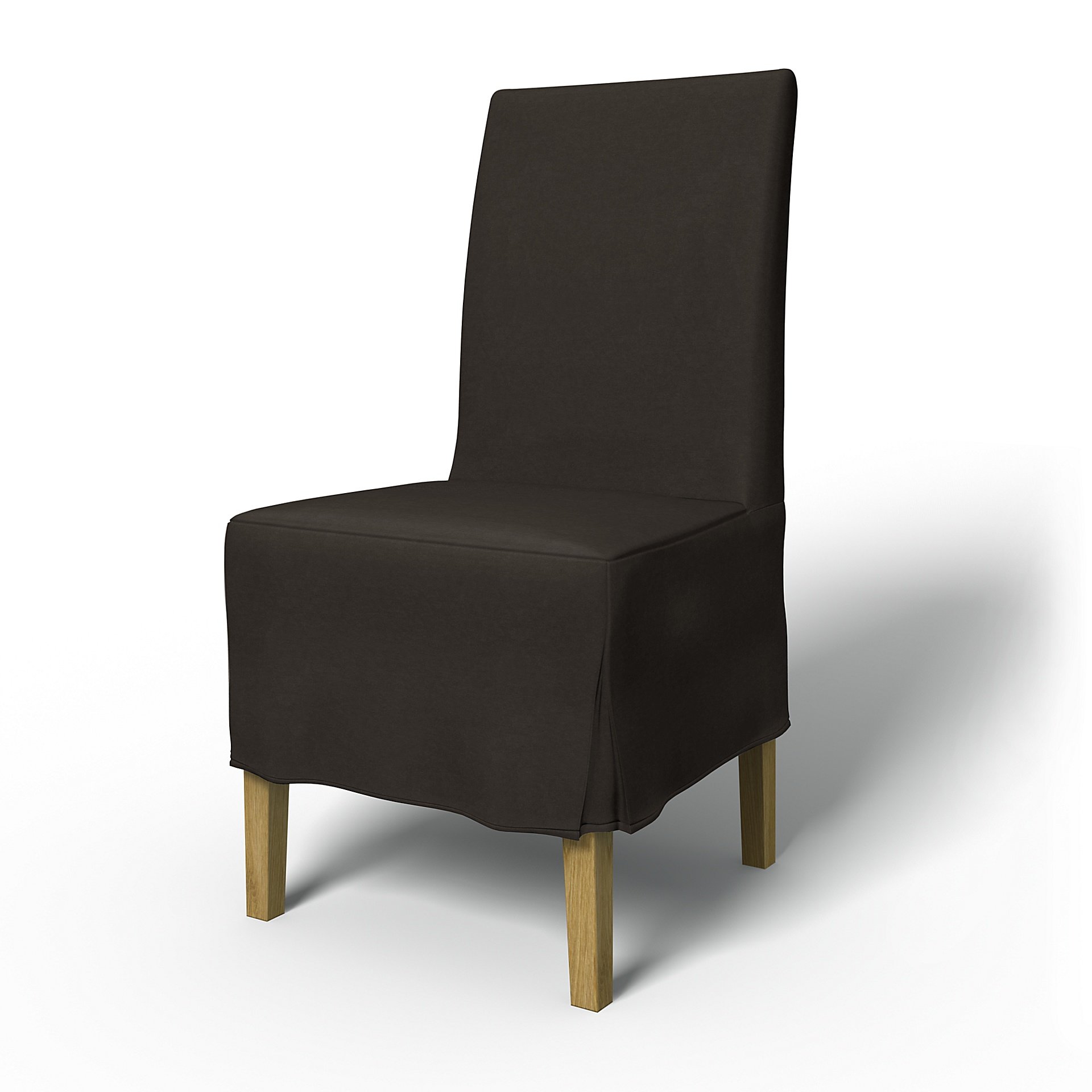 IKEA - Henriksdal Dining Chair Cover Medium skirt with Box Pleat (Standard model), Licorice, Velvet 