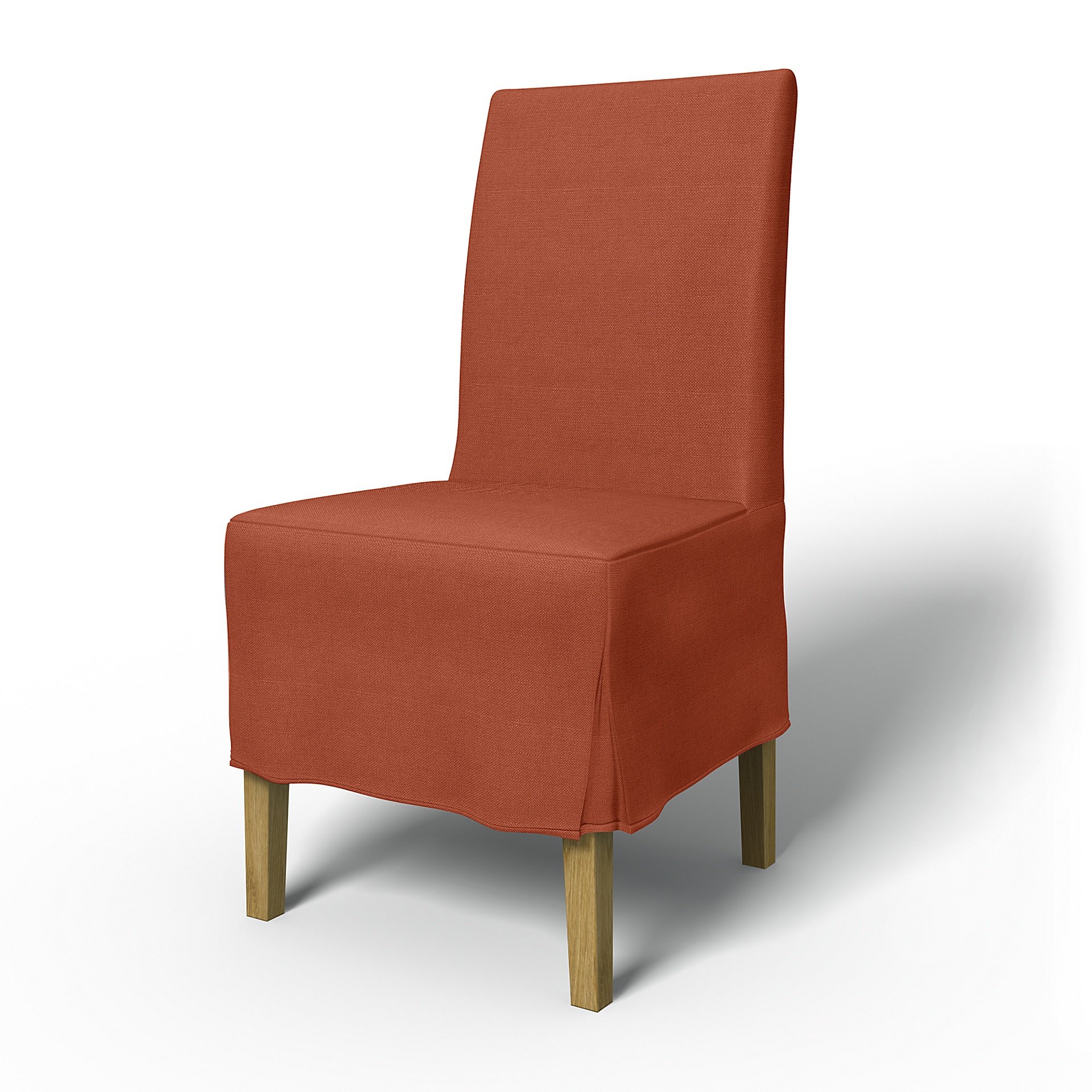 IKEA - Henriksdal Dining Chair Cover Medium skirt with Box Pleat (Standard model), Burnt Orange, Lin