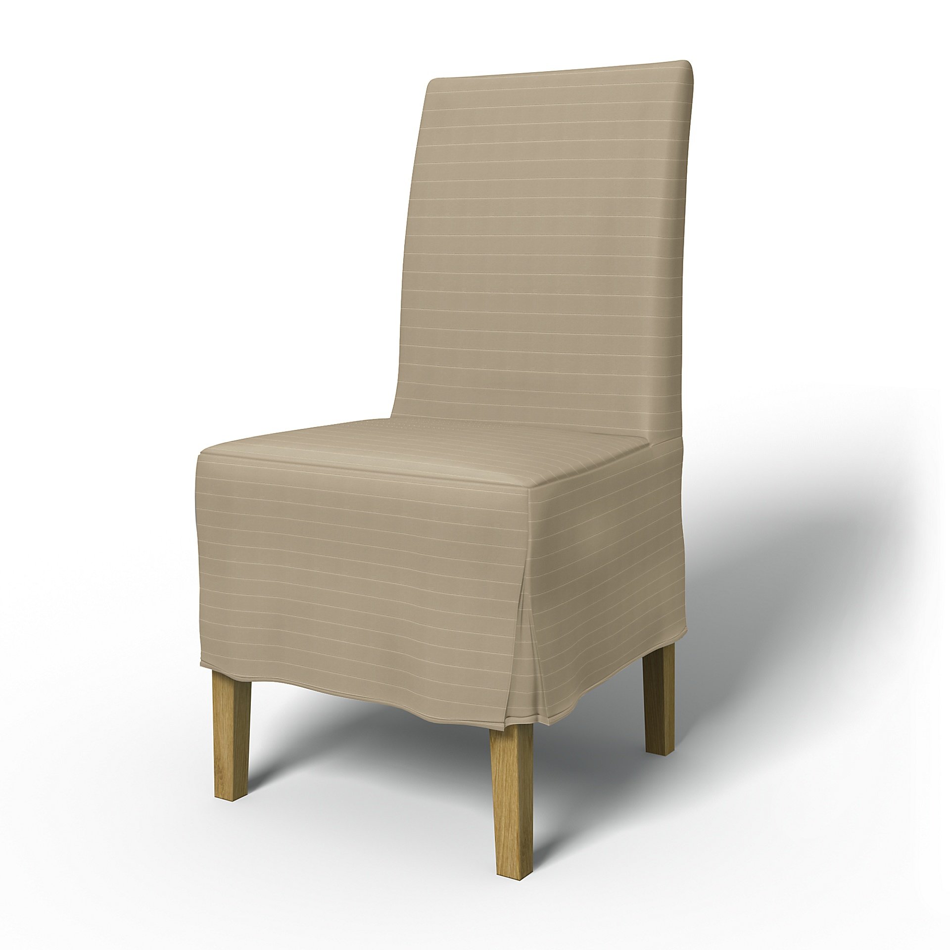IKEA - Henriksdal Dining Chair Cover Medium skirt with Box Pleat (Standard model), Oyster, Velvet - 