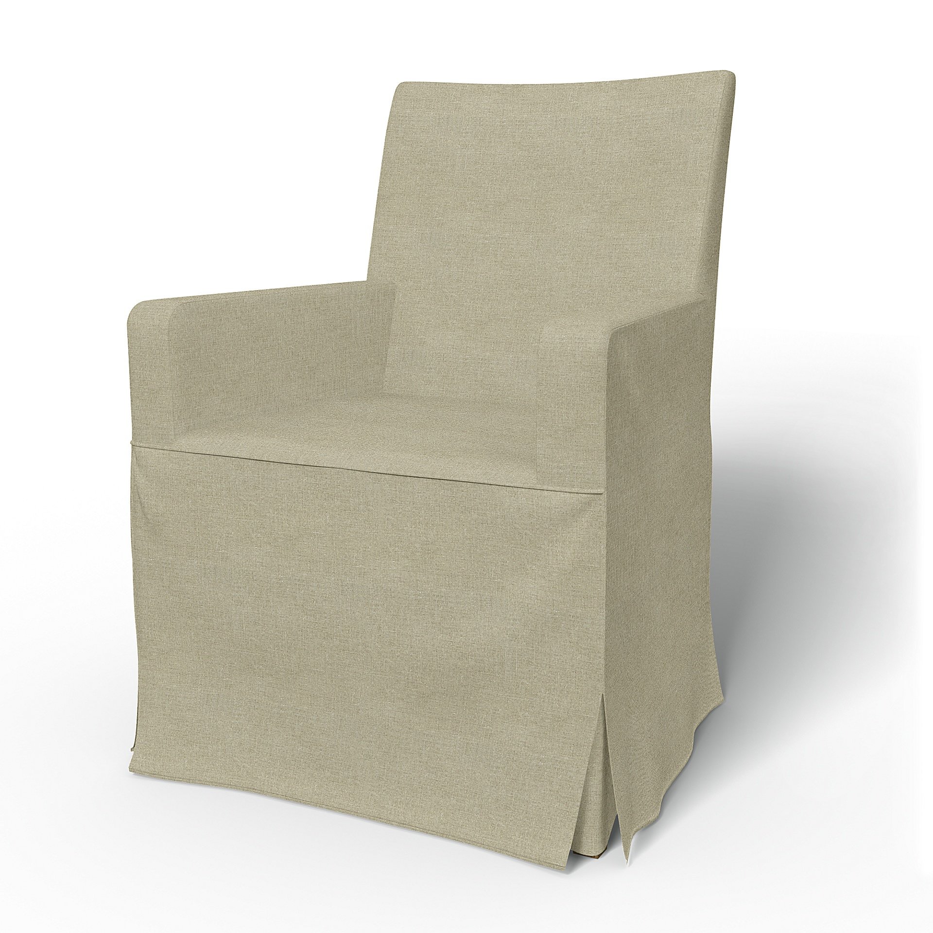 IKEA - Henriksdal, Chair cover w/ armrests, long skirt box pleat, Pebble, Linen - Bemz