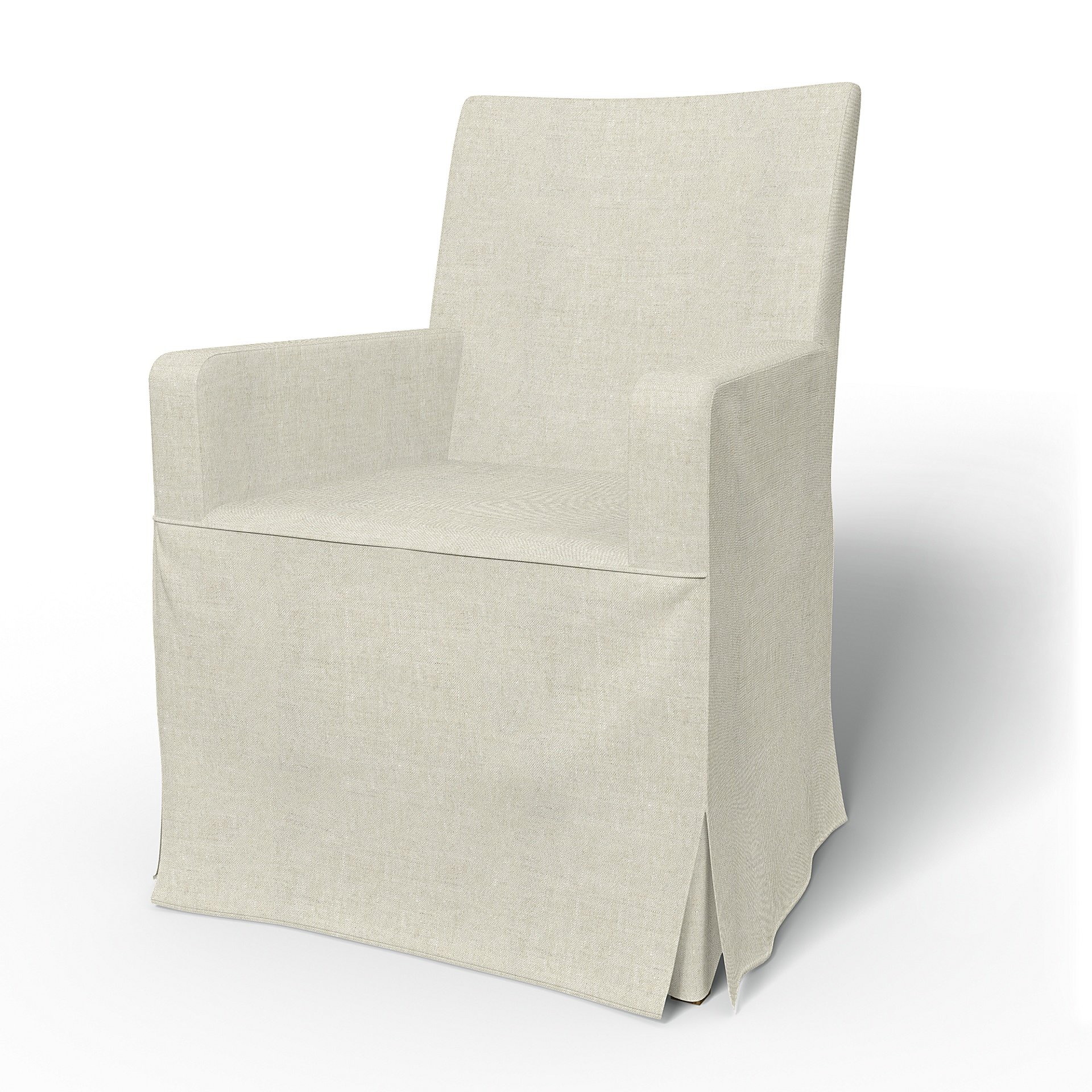 IKEA - Henriksdal, Chair cover w/ armrests, long skirt box pleat, Natural, Linen - Bemz