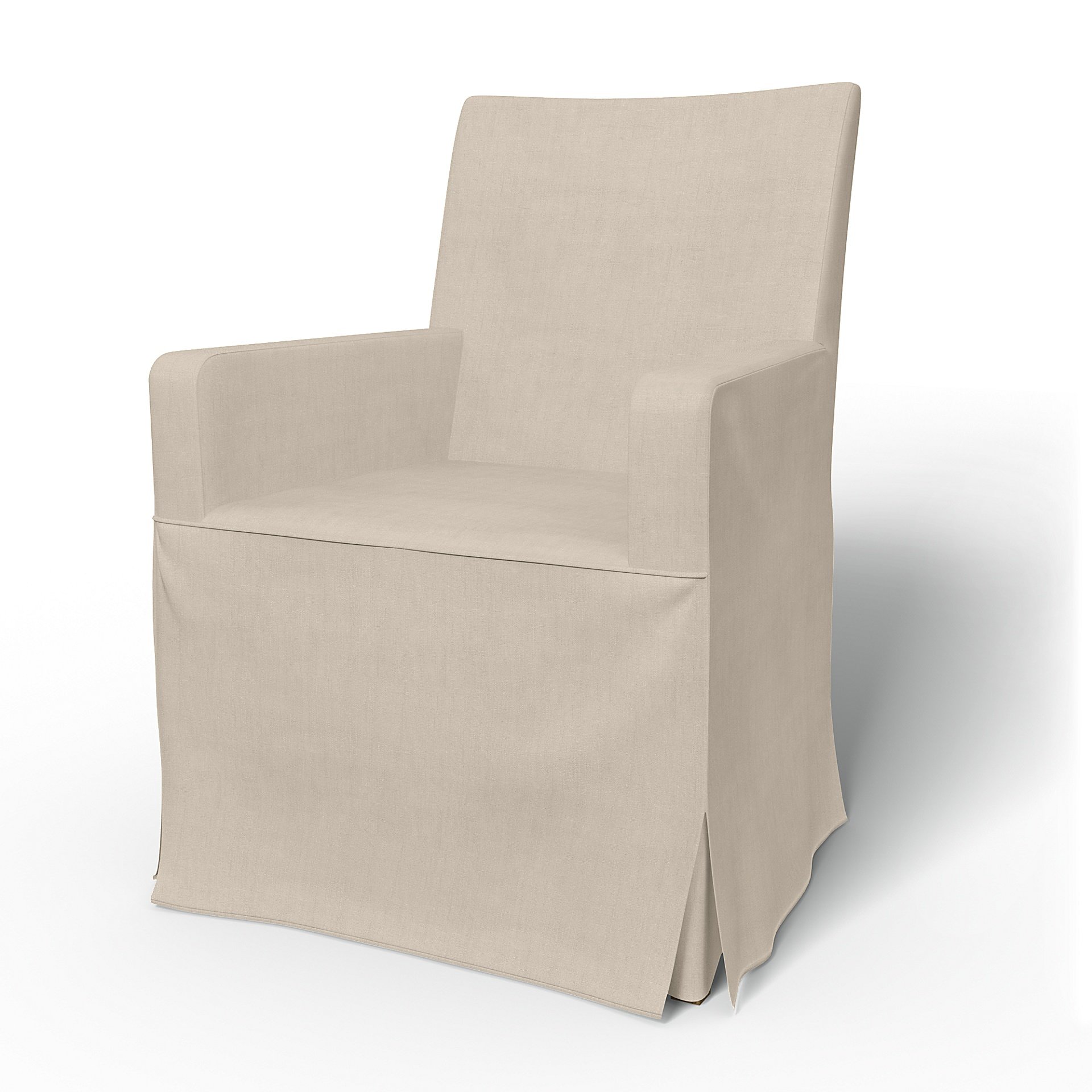 IKEA - Henriksdal, Chair cover w/ armrests, long skirt box pleat, Parchment, Linen - Bemz