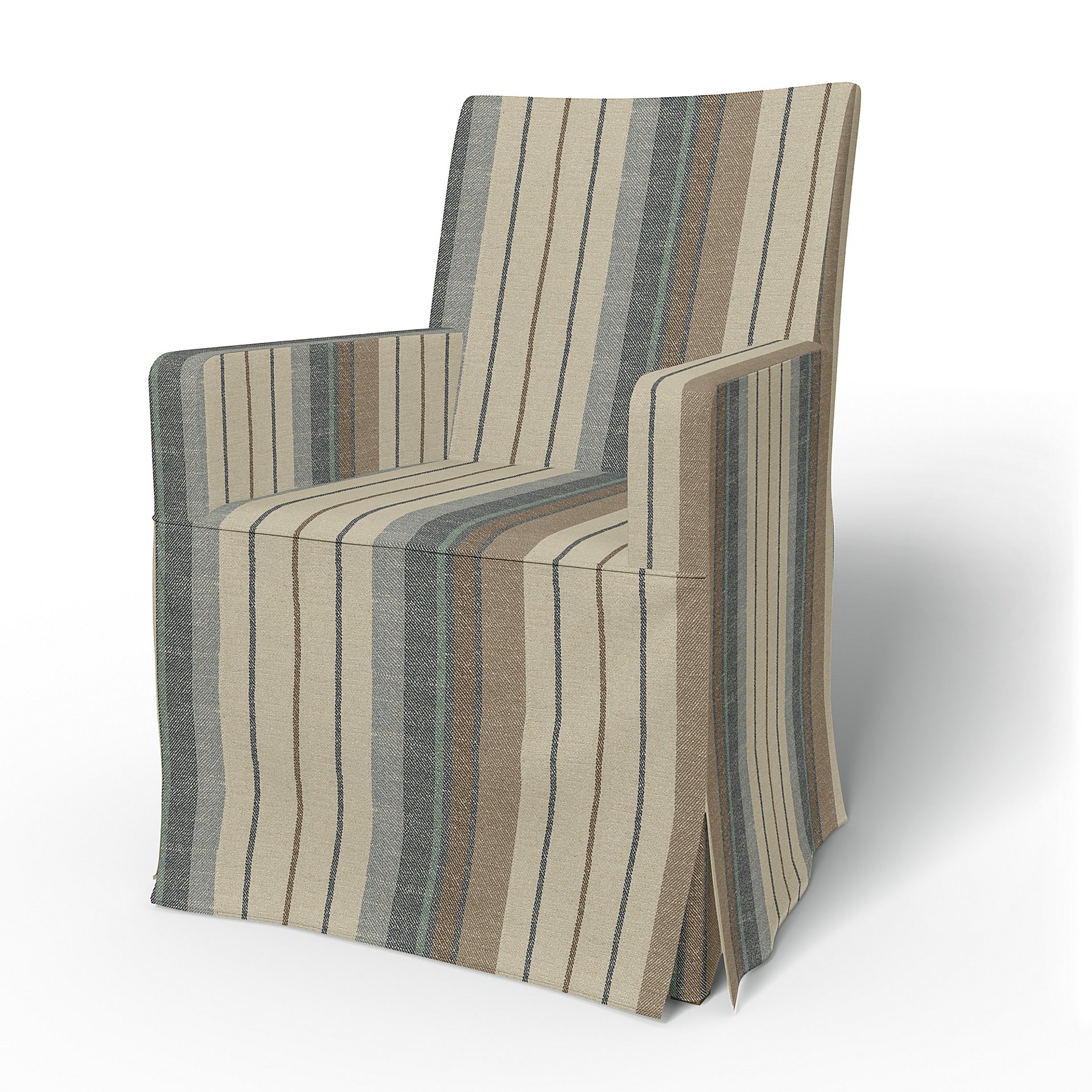 IKEA - Henriksdal, Chair cover w/ armrests, long skirt box pleat, Soft Oak, Cotton - Bemz