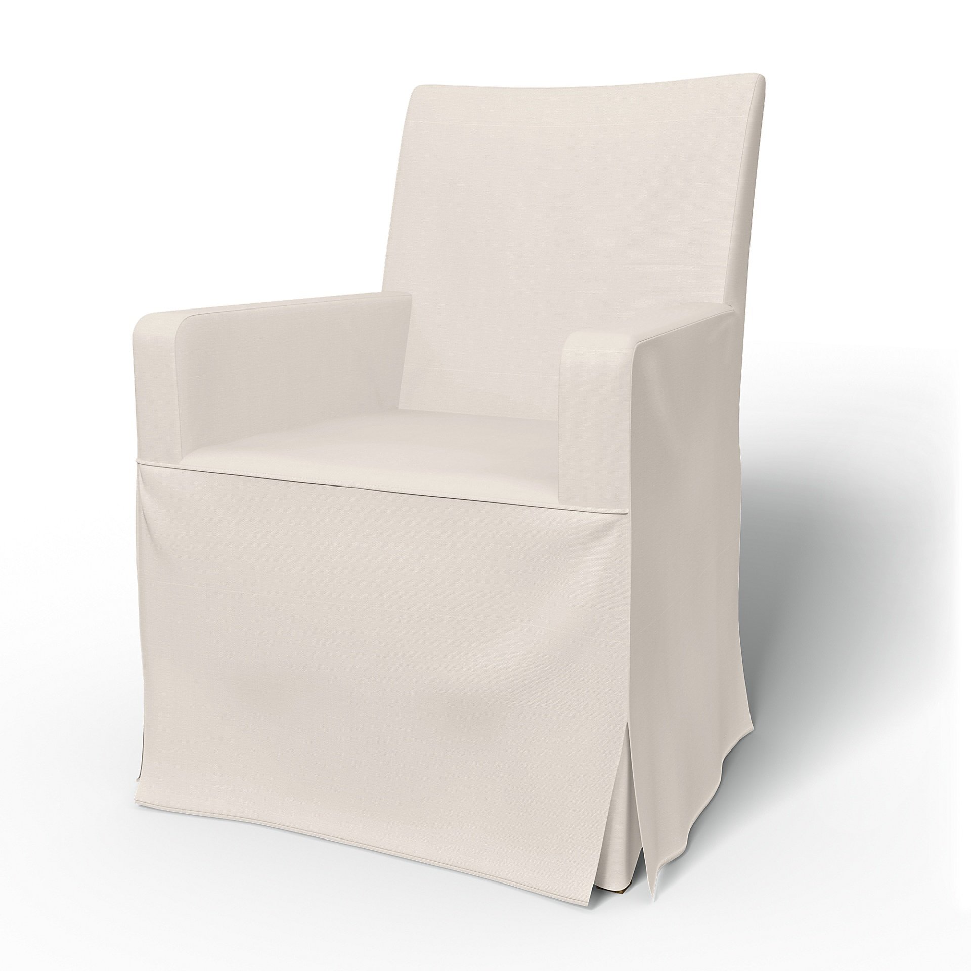 IKEA - Henriksdal, Chair cover w/ armrests, long skirt box pleat, Soft White, Cotton - Bemz
