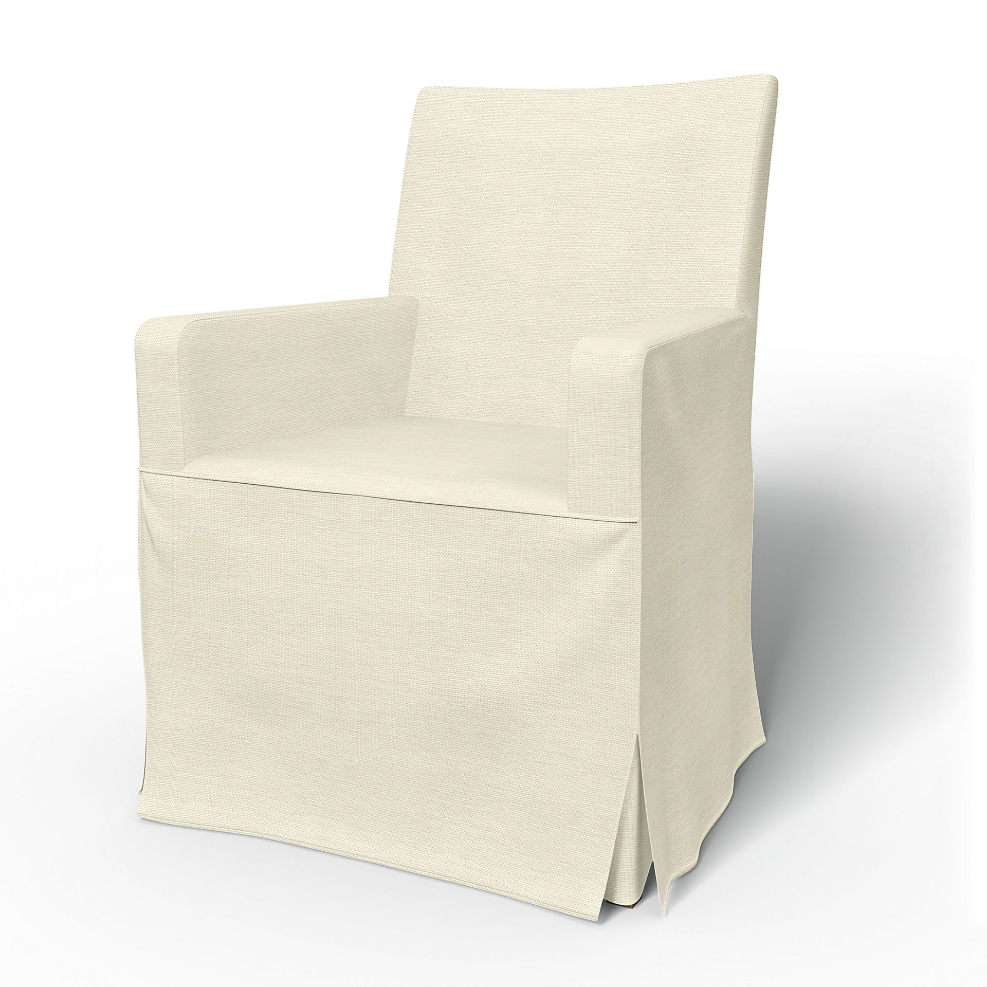 IKEA - Henriksdal, Chair cover w/ armrests, long skirt box pleat, Sand Beige, Cotton - Bemz