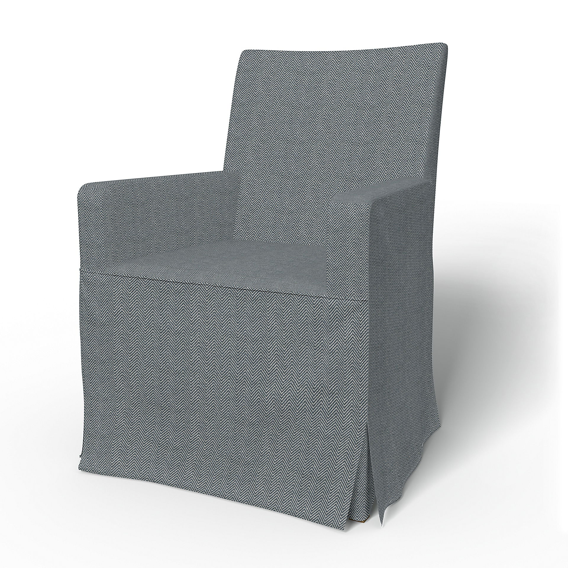 IKEA - Henriksdal, Chair cover w/ armrests, long skirt box pleat, Denim, Cotton - Bemz
