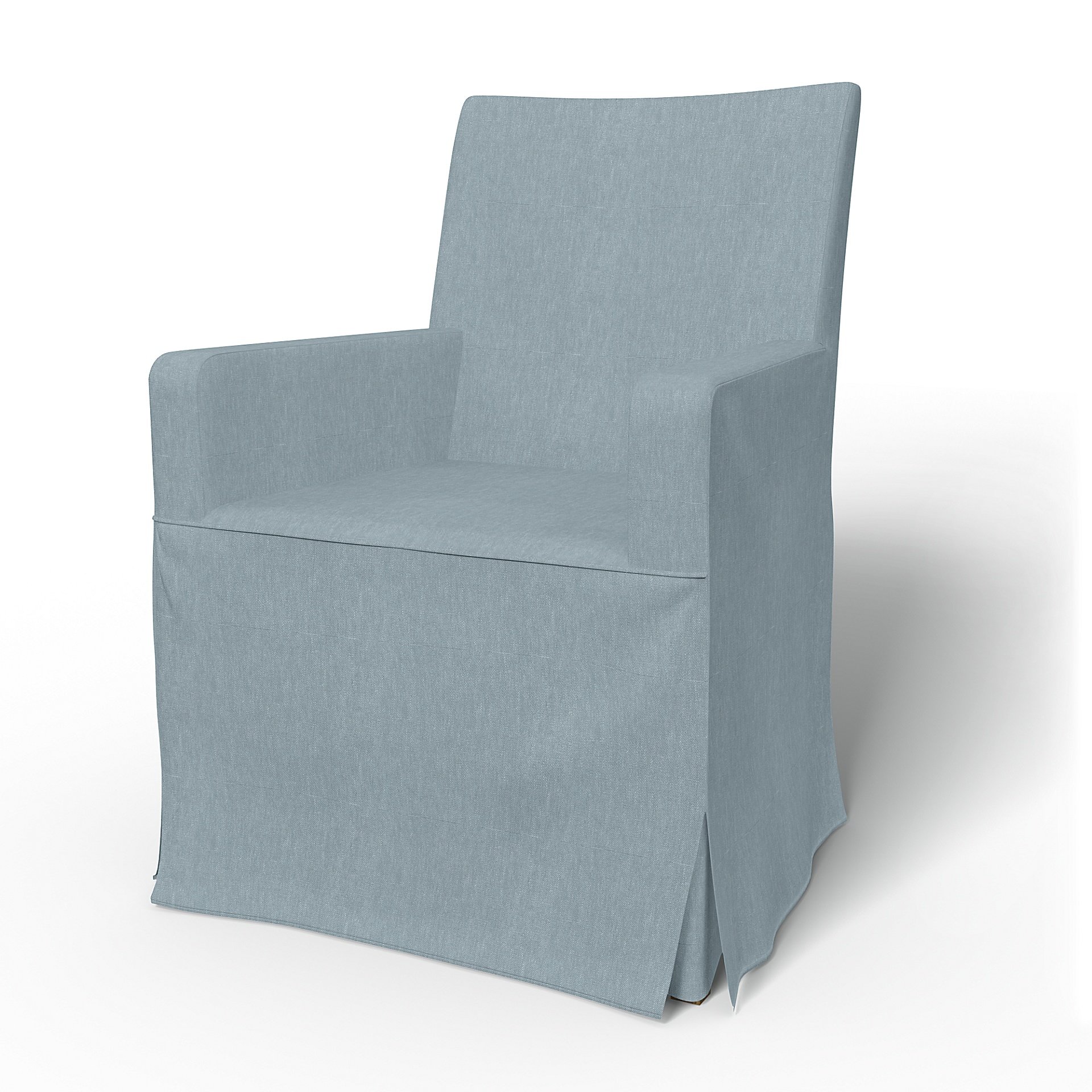 IKEA - Henriksdal, Chair cover w/ armrests, long skirt box pleat, Dusty Blue, Linen - Bemz