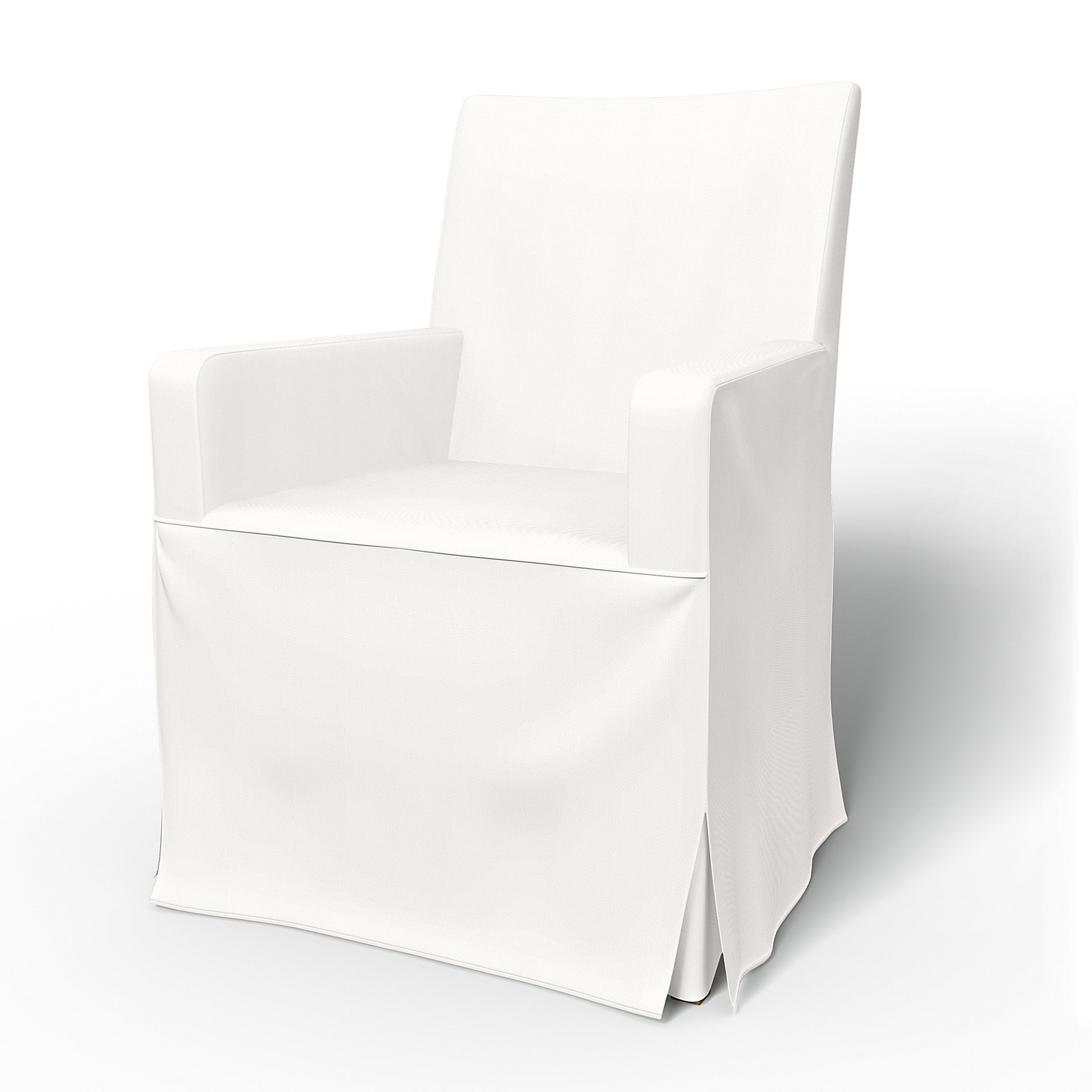 IKEA - Henriksdal, Chair cover w/ armrests, long skirt box pleat, Soft White, Linen - Bemz