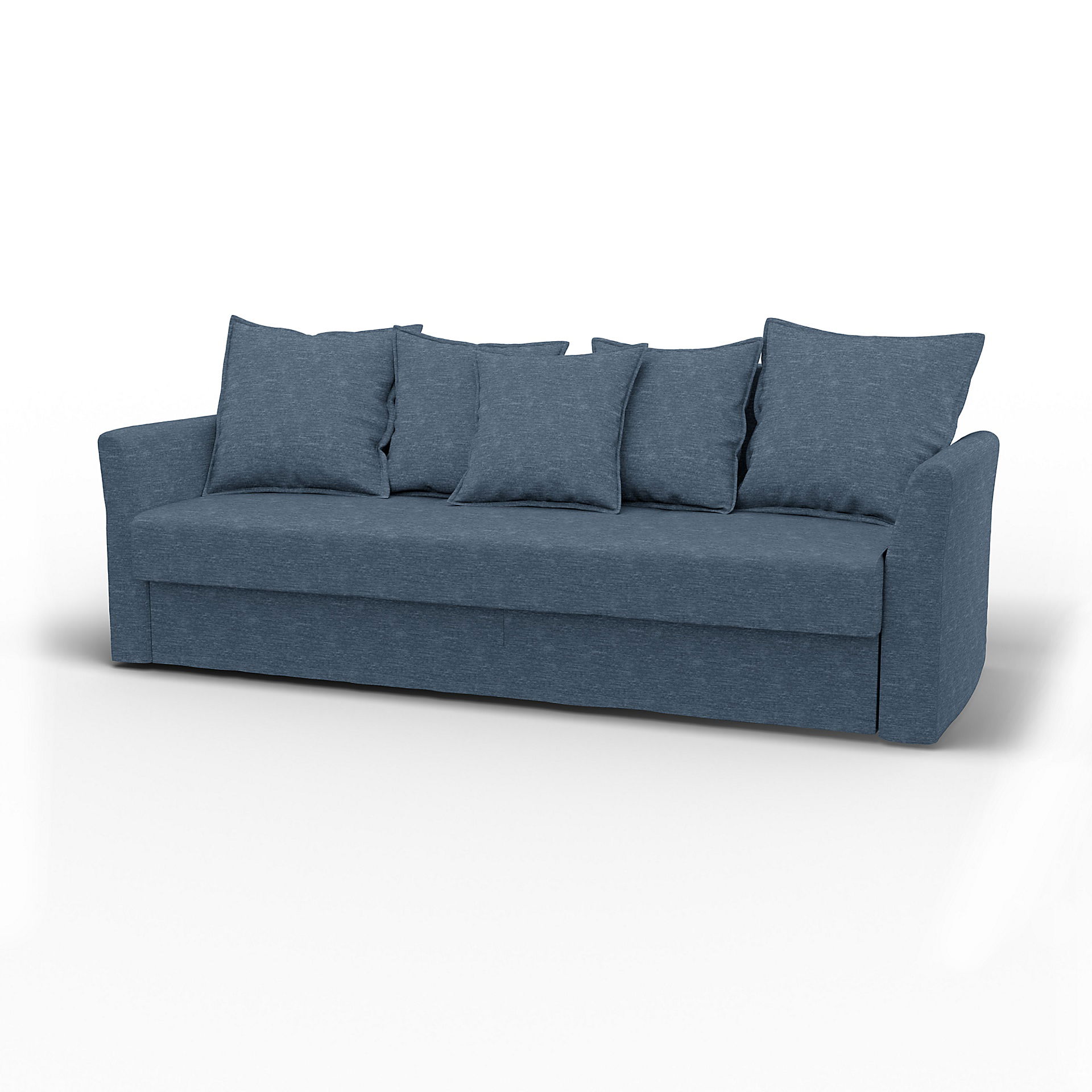 IKEA - Överdrag till Holmsund 3-sitsbäddsoffa, Mineral Blue, Sammet - Bemz