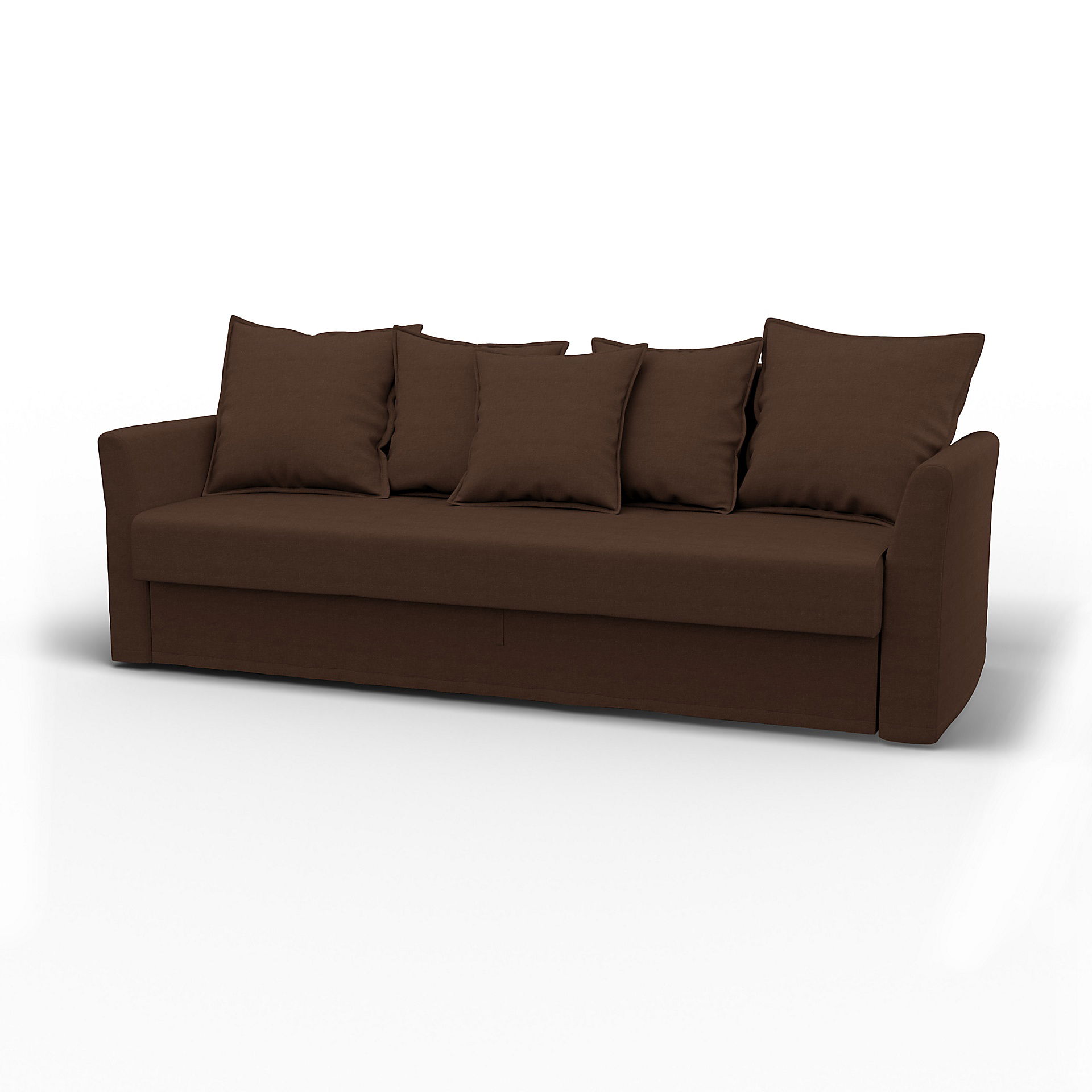 IKEA - Överdrag till Holmsund 3-sitsbäddsoffa, Chocolate, Linne - Bemz