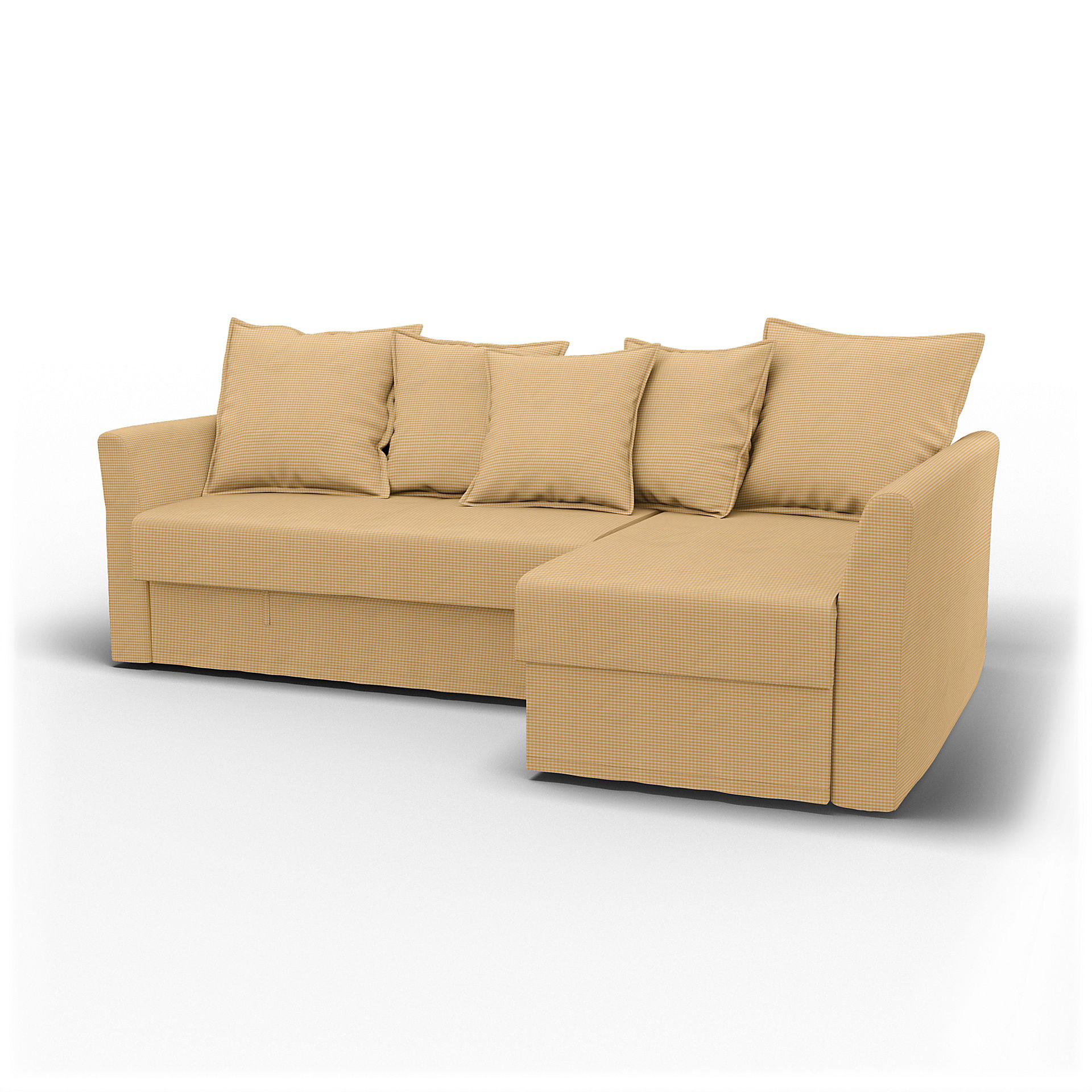 IKEA - Holmsund Sofabed with Chaiselongue, Sun Yellow, Cotton - Bemz