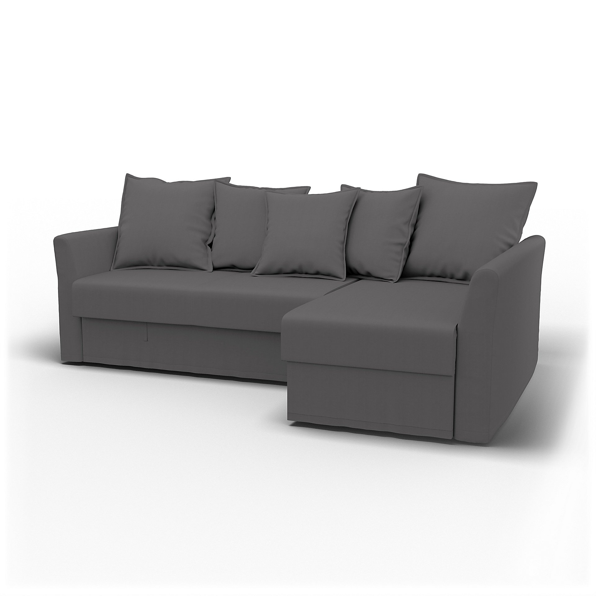 IKEA - Holmsund Sofabed with Chaiselongue, Smoked Pearl, Cotton - Bemz