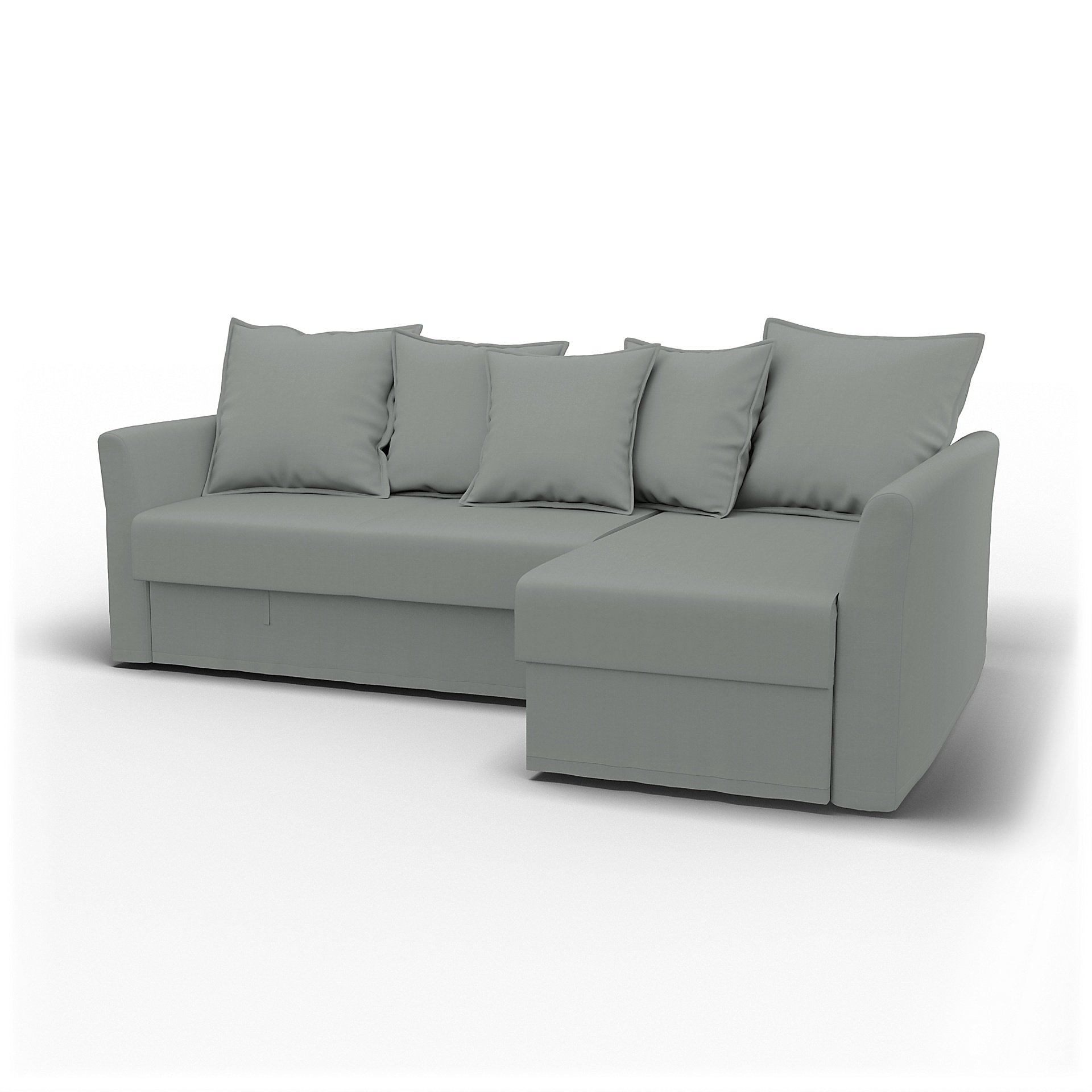 IKEA - Holmsund Sofabed with Chaiselongue, Drizzle, Cotton - Bemz