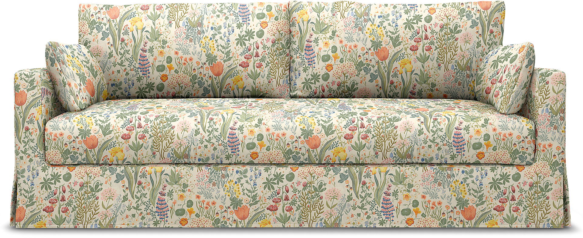 IKEA - Hyltarp 3 seater sofa, Blomsterhav Light, BEMZ x BORÅSTAPETER COLLECTION - Bemz
