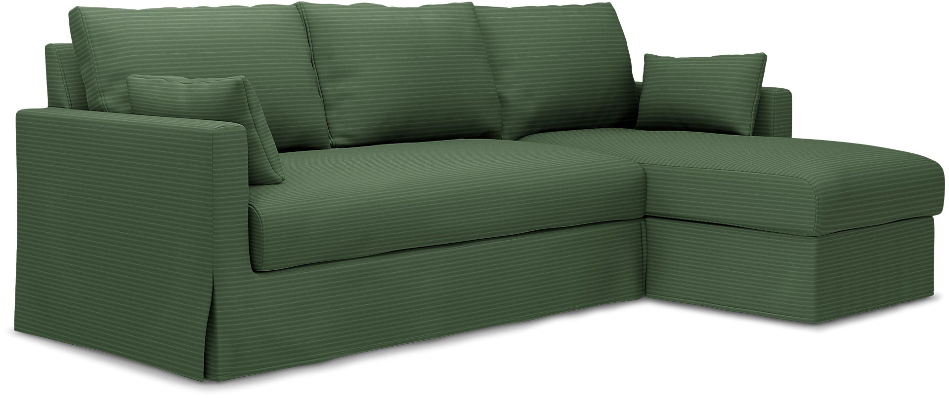 IKEA - Hyltarp 3-seater sofa with chaise longue, right, Palm Green, Corduroy - Bemz