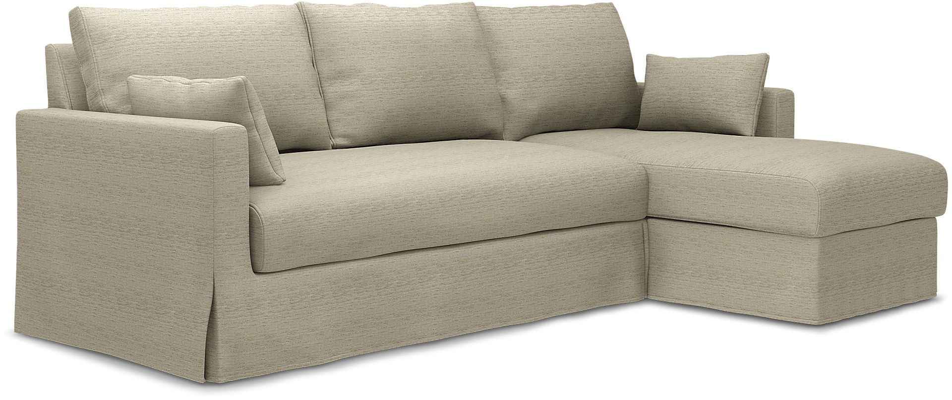 IKEA - Hyltarp 3-seater sofa with chaise longue, right, Light Sand, Bouclé & Texture - Bemz