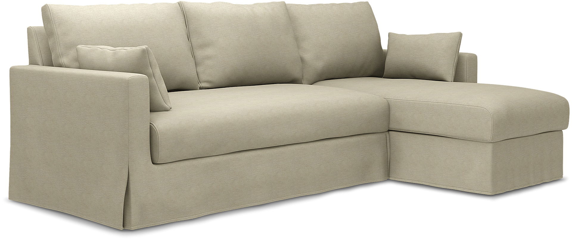 IKEA - Hyltarp 3-seater sofa with chaise longue, right, Soft White, Bouclé & Texture - Bemz