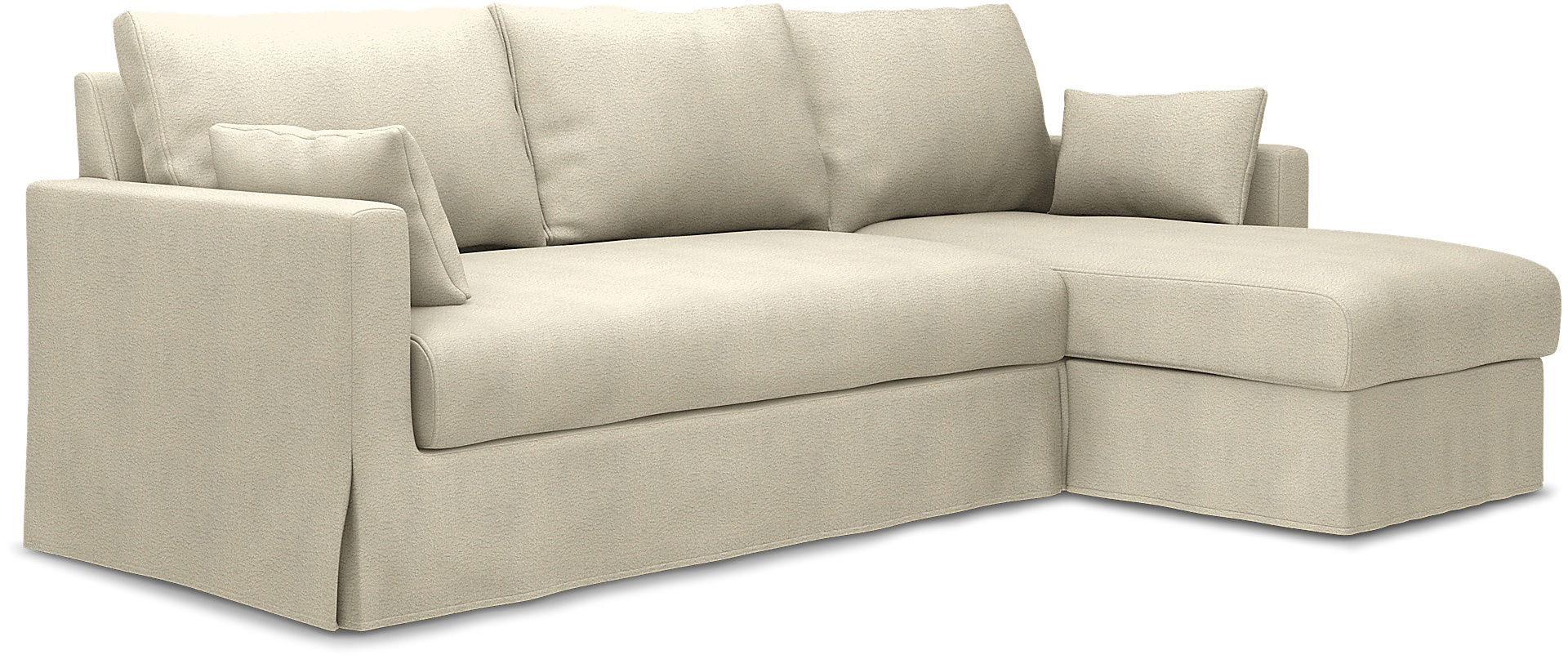 IKEA - Hyltarp 3-seater sofa with chaise longue, right, Natural White, BEMZ NATURE'S PALETTE COLLECTION - Bemz