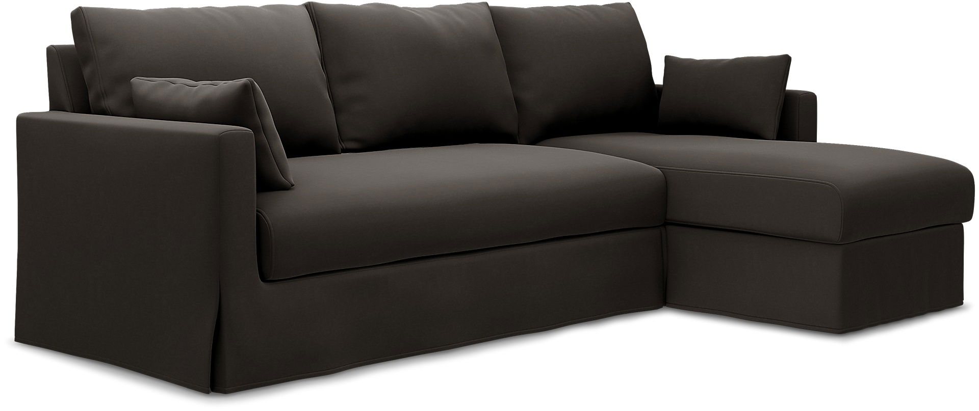 IKEA - Hyltarp 3-seater sofa with chaise longue, right, Licorice, Velvet - Bemz