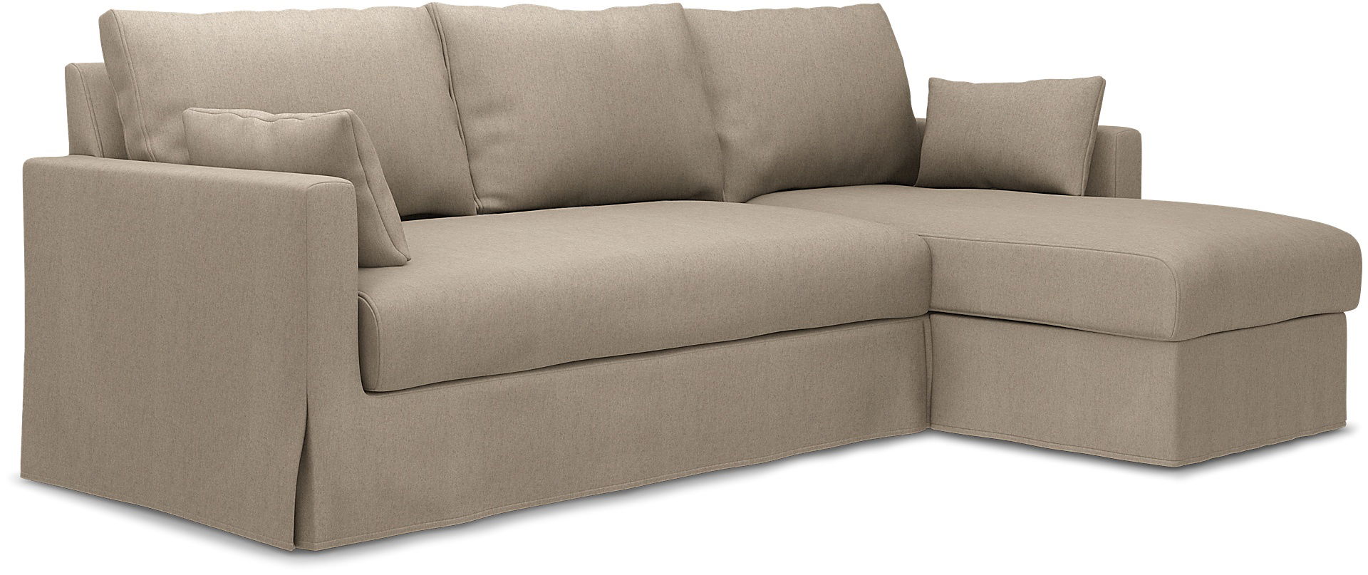 IKEA - Hyltarp 3-seater sofa with chaise longue, right, Birch, Wool - Bemz
