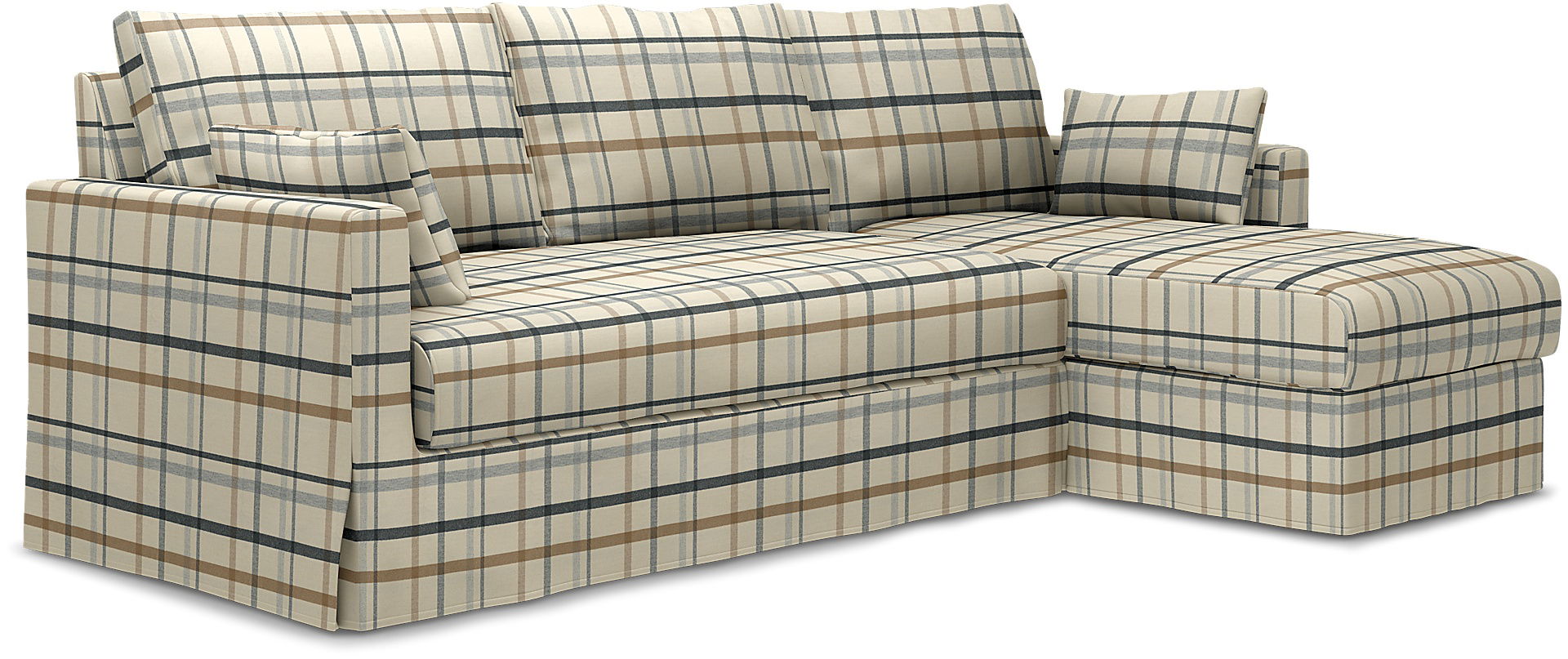 IKEA - Hyltarp 3-seater sofa with chaise longue, right, Fawn Brown, Wool - Bemz
