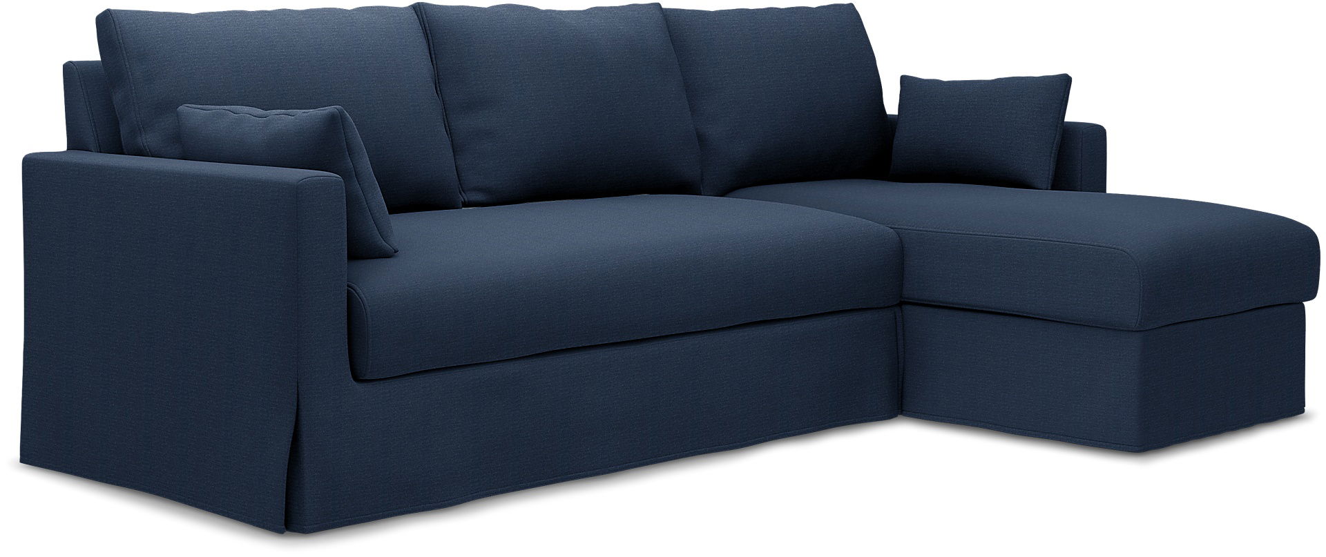 IKEA - Hyltarp 3-seater sofa with chaise longue, right, Navy Blue, Linen - Bemz