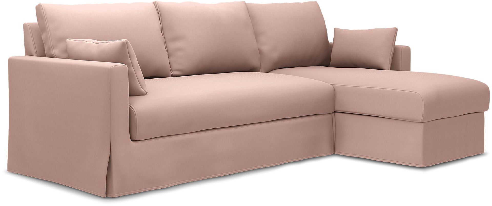 IKEA - Hyltarp 3-seater sofa with chaise longue, right, Blush, Linen - Bemz