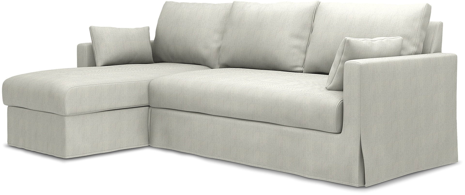 IKEA - Hyltarp 3-seater sofa with chaise longue, left, Silver Grey, Cotton - Bemz