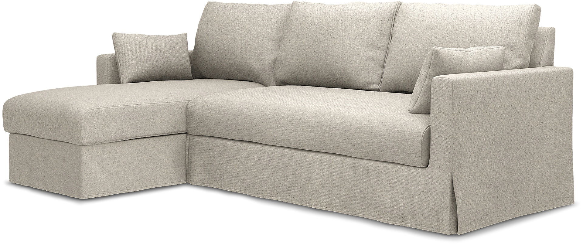 IKEA - Hyltarp 3-seater sofa with chaise longue, left, Silver Grey, Cotton - Bemz