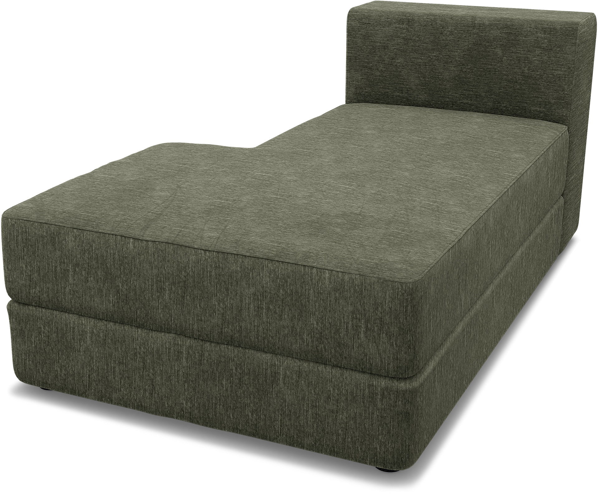 IKEA - Jättebo Chaise Module Cover (left), Green Grey, Velvet - Bemz