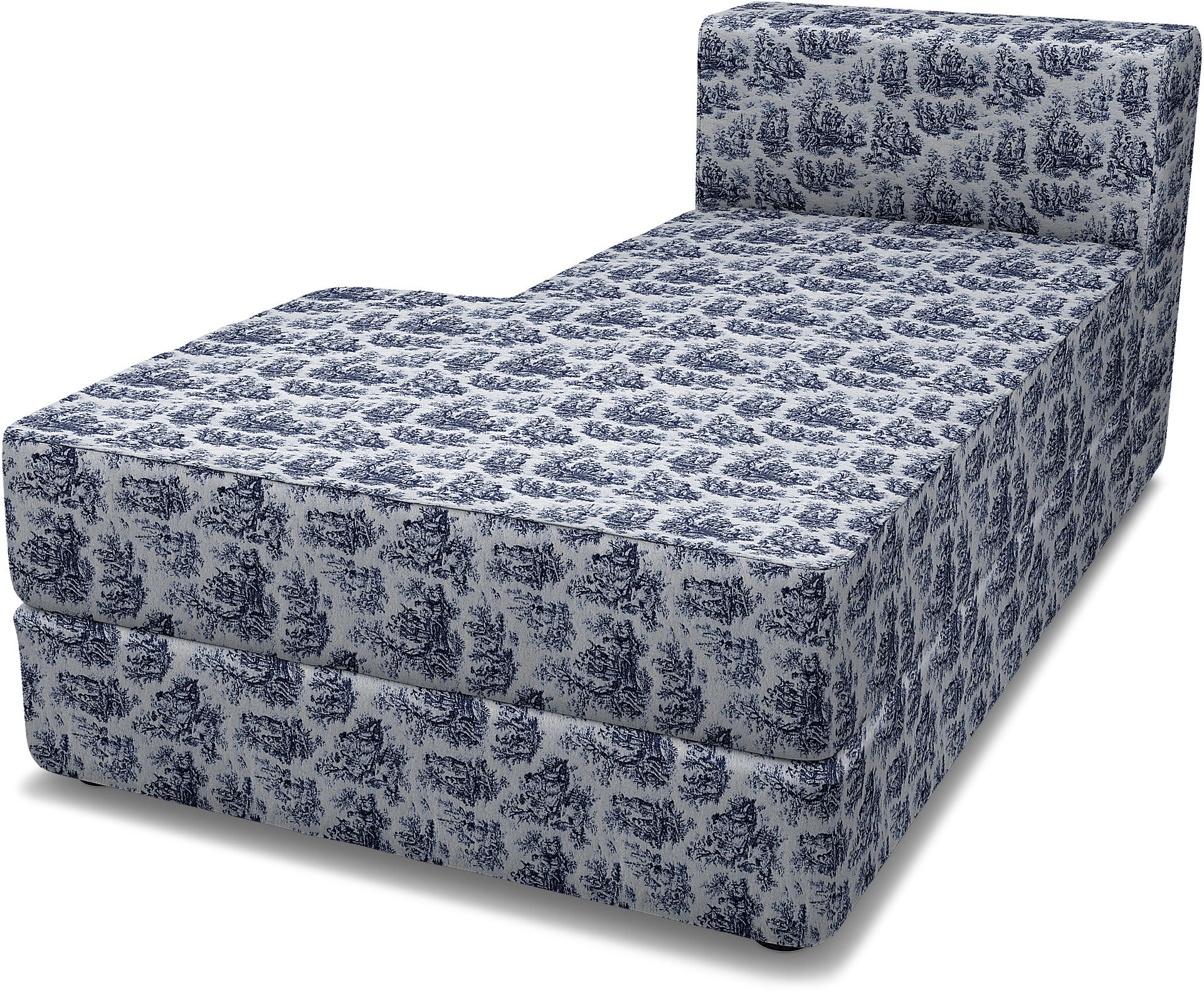 IKEA - Jättebo Chaise Module Cover (left), Dark Blue, Bouclé & Texture - Bemz