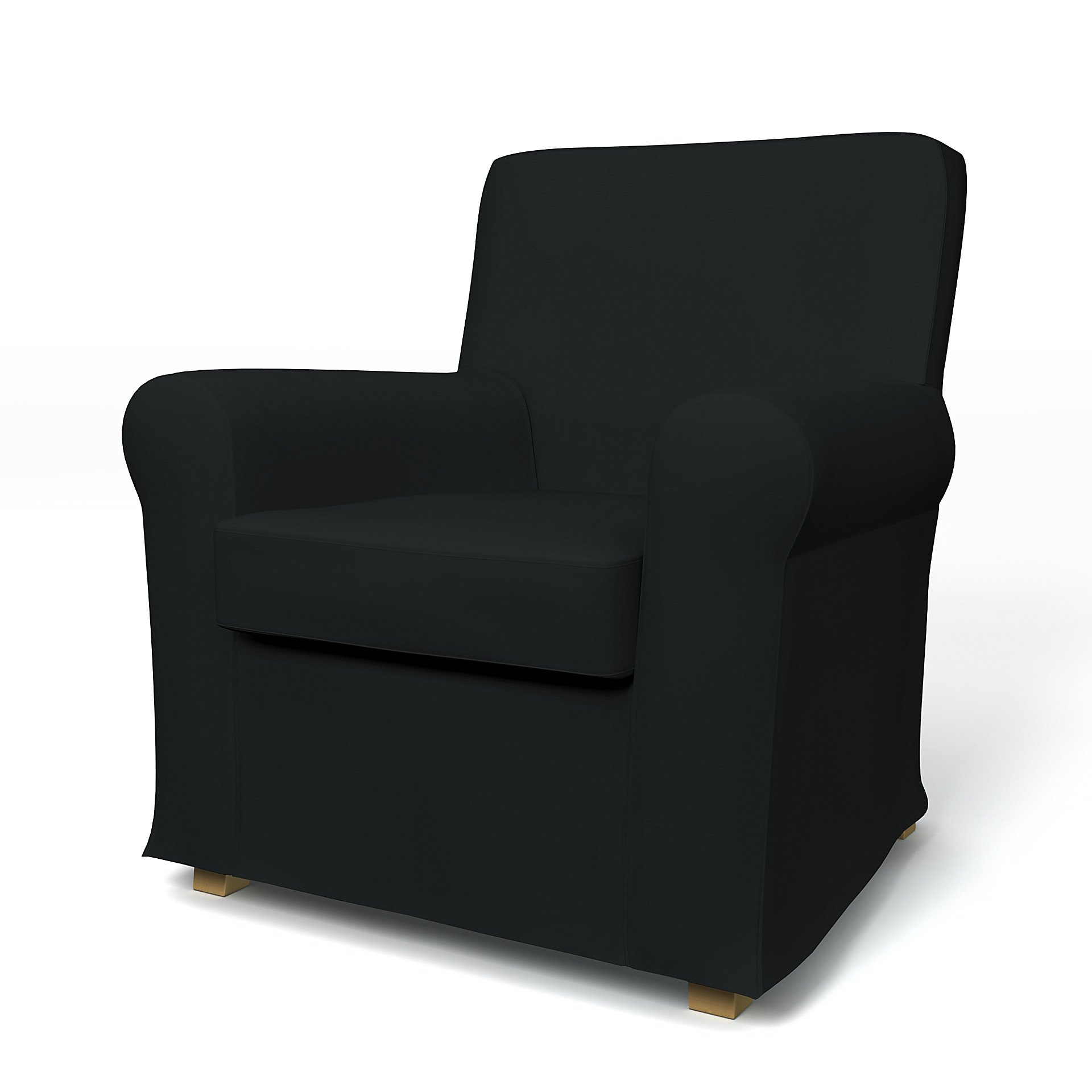 IKEA - Jennylund Armchair Cover, Jet Black, Cotton - Bemz