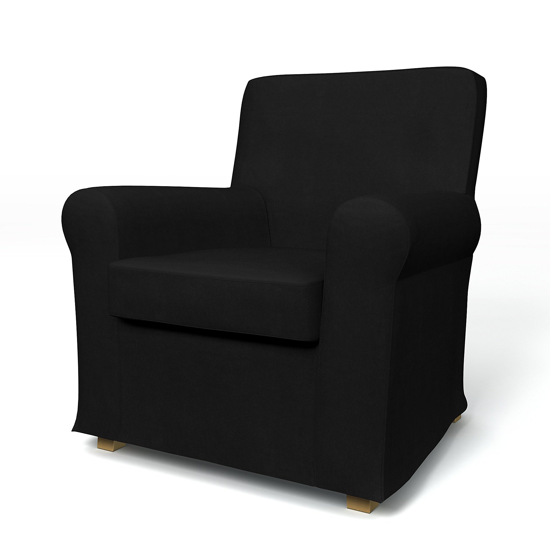 IKEA - Jennylund Armchair Cover, Black, Velvet - Bemz